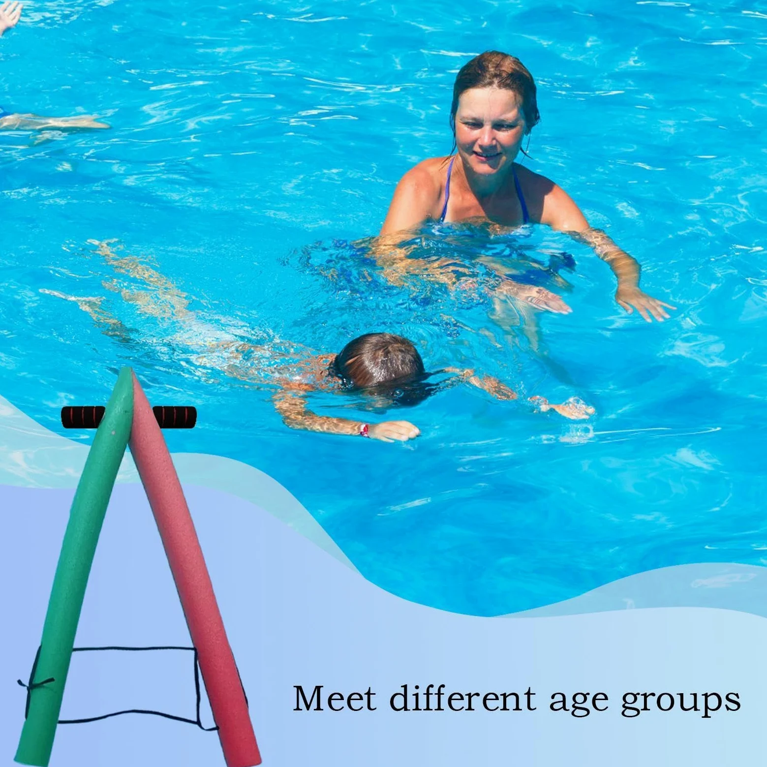 Flotadores de piscina Juguetes Acuáticos Flotantes Portátiles | Fideos Espuma en Forma A de Natación Para viajes y vacaciones de verano, playa, lago, río, patio y al aire libre