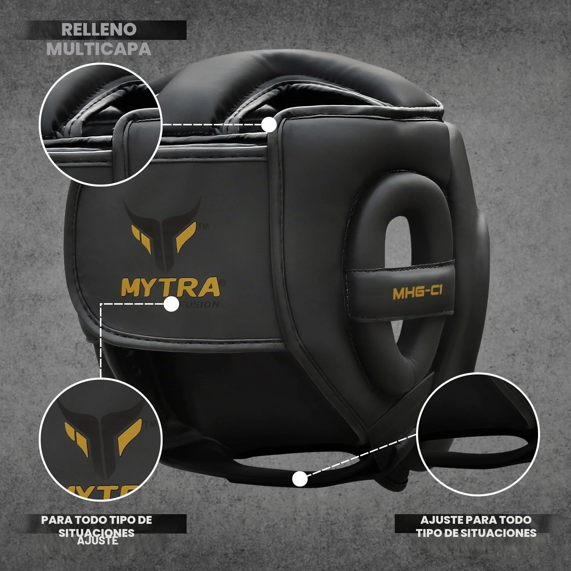 Mytra Fusion Casco Boxeo MMA Kickboxing Grappling Entrenamiento, Talla única