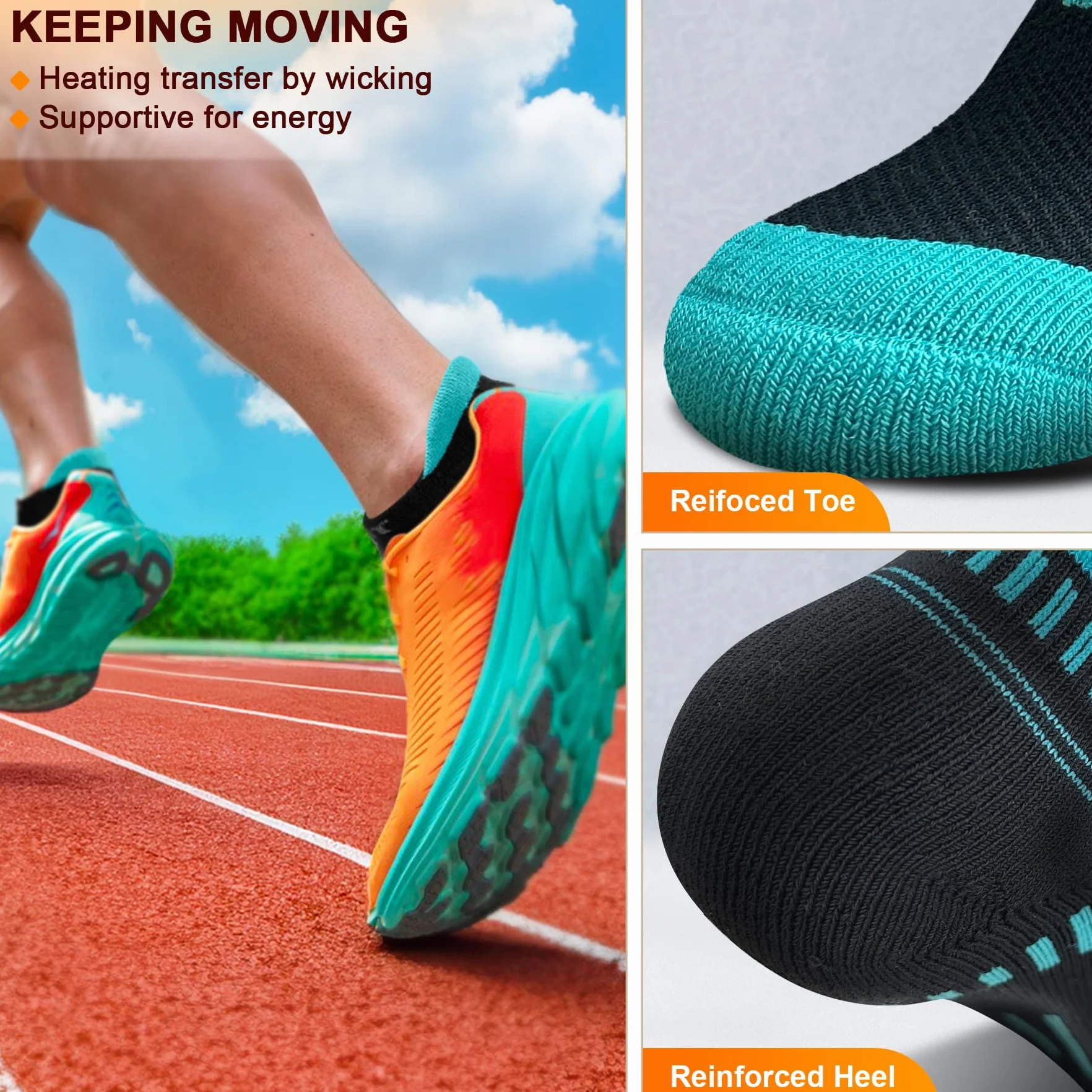KEMISANT Calcetines Tobilleros Hombre 6 Pares, Calcetines Cortos Deporte Running Ciclismo