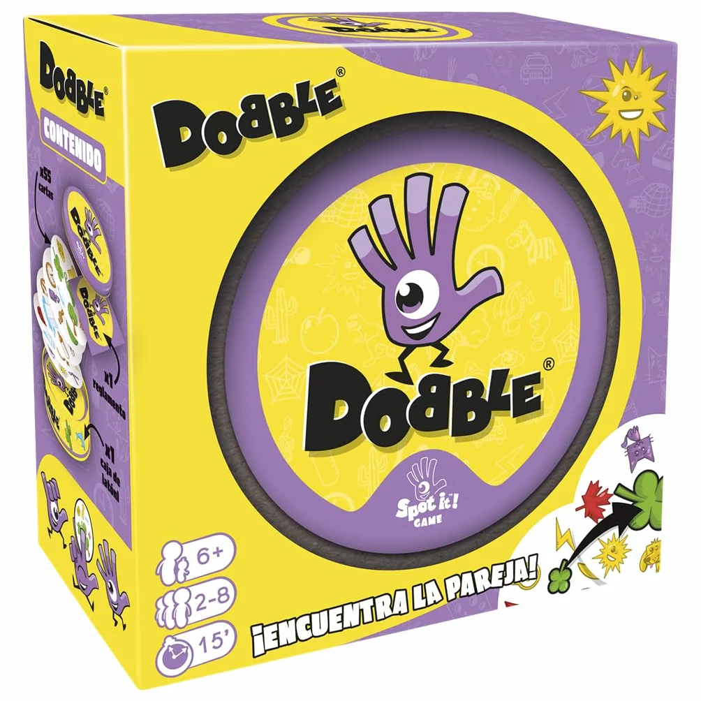 Asmodee Dobble Clasico, Juego de Cartas de Observación y Velocidad para Niños y Adultos, Juego de Mesa