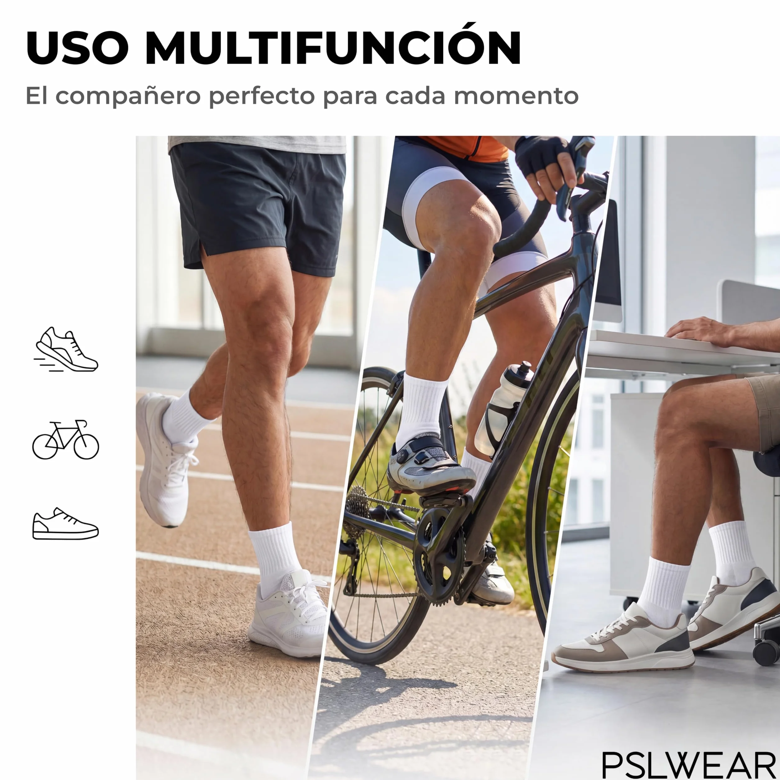 Calcetines Cómodos Resistentes Transpirables Pack 6 Pares Hombre Mujer