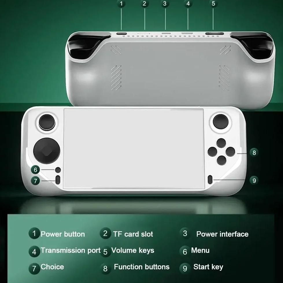 Malloy Consola de Juegos PortáTil E6 Compatible con Videojuegos Retro Gamebox IPS de 5 Pulgadas PS1 N64 Connect TV (64 GB)