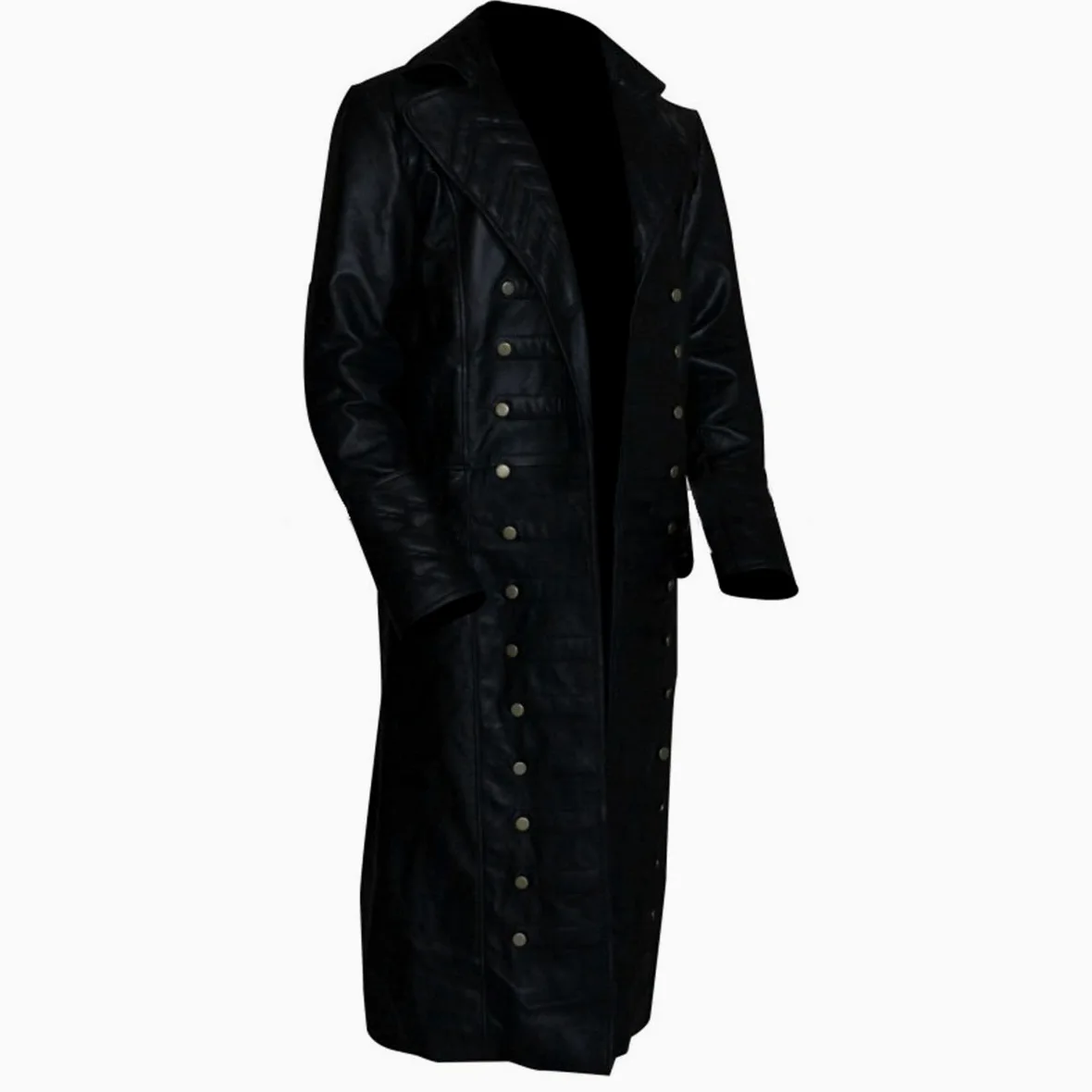 Disfraz de Pirata de Halloween para Hombre, colección de Ropa de Piel/Lana Negro D1 Black Pirate Coat Faux Leather XS