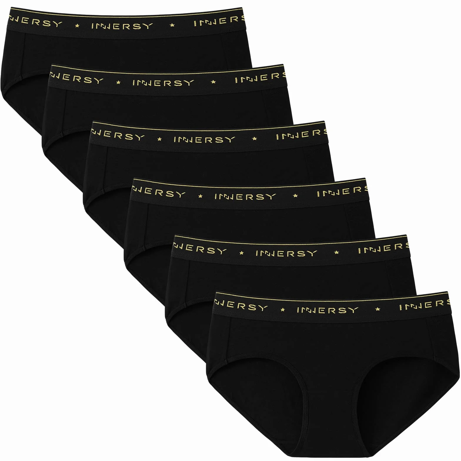 INNERSY Bragas Mujer Algodón Cintura Media Pack de 6