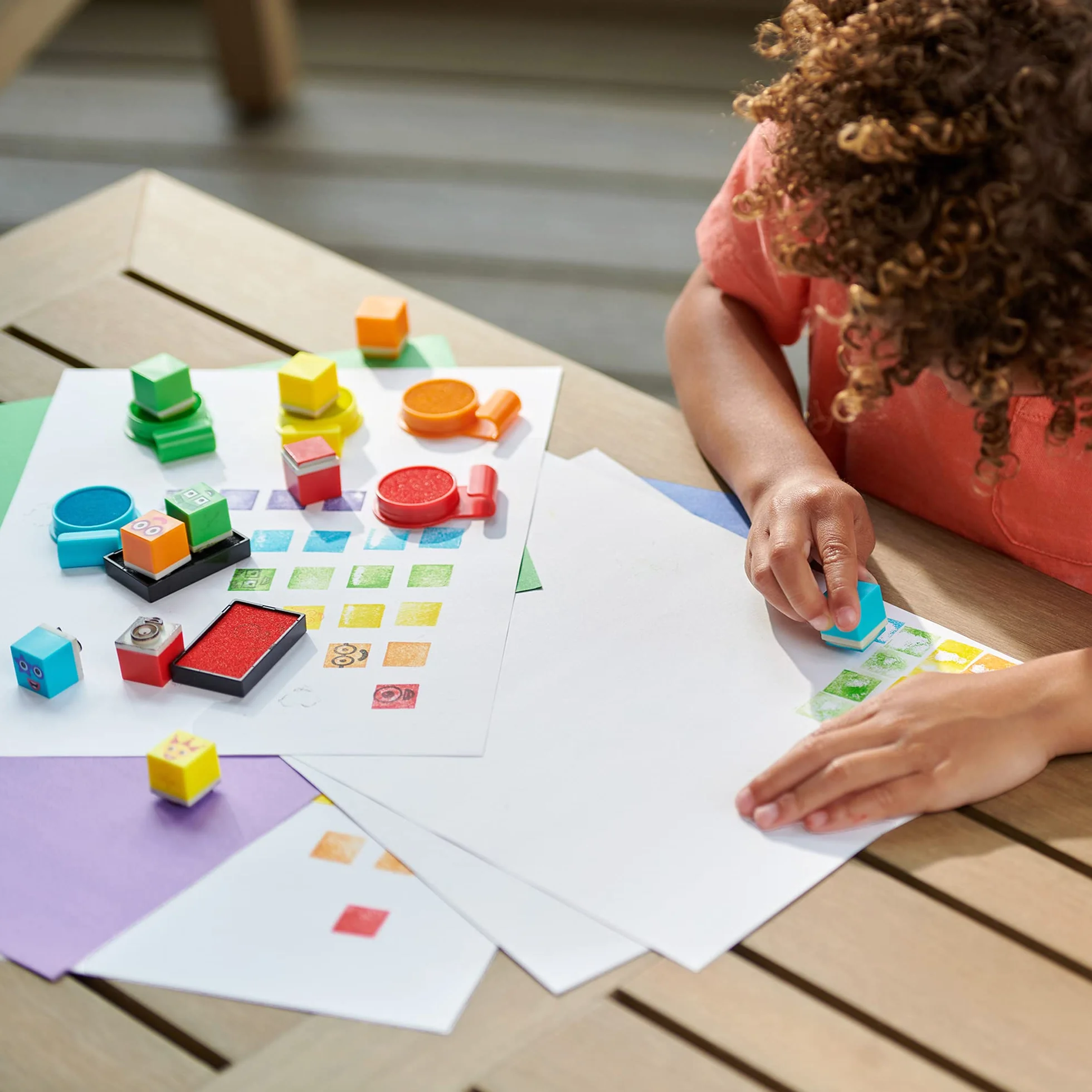 Learning Resources Set de Sellos Numberblocks – Parque de Stampolines con 32 Piezas – Tinta Lavable y Manualidades Creativas – Juguete Educativo para Niños 3+ Años