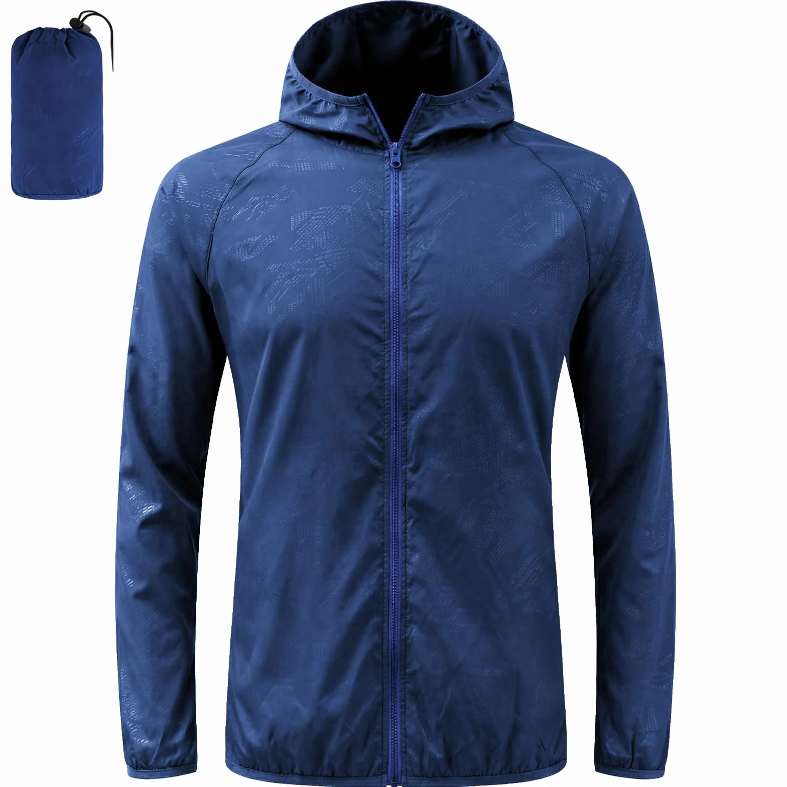 Chaqueta Deportiva Hombre Impermeable Ligera Cremallera Chubasquero Running