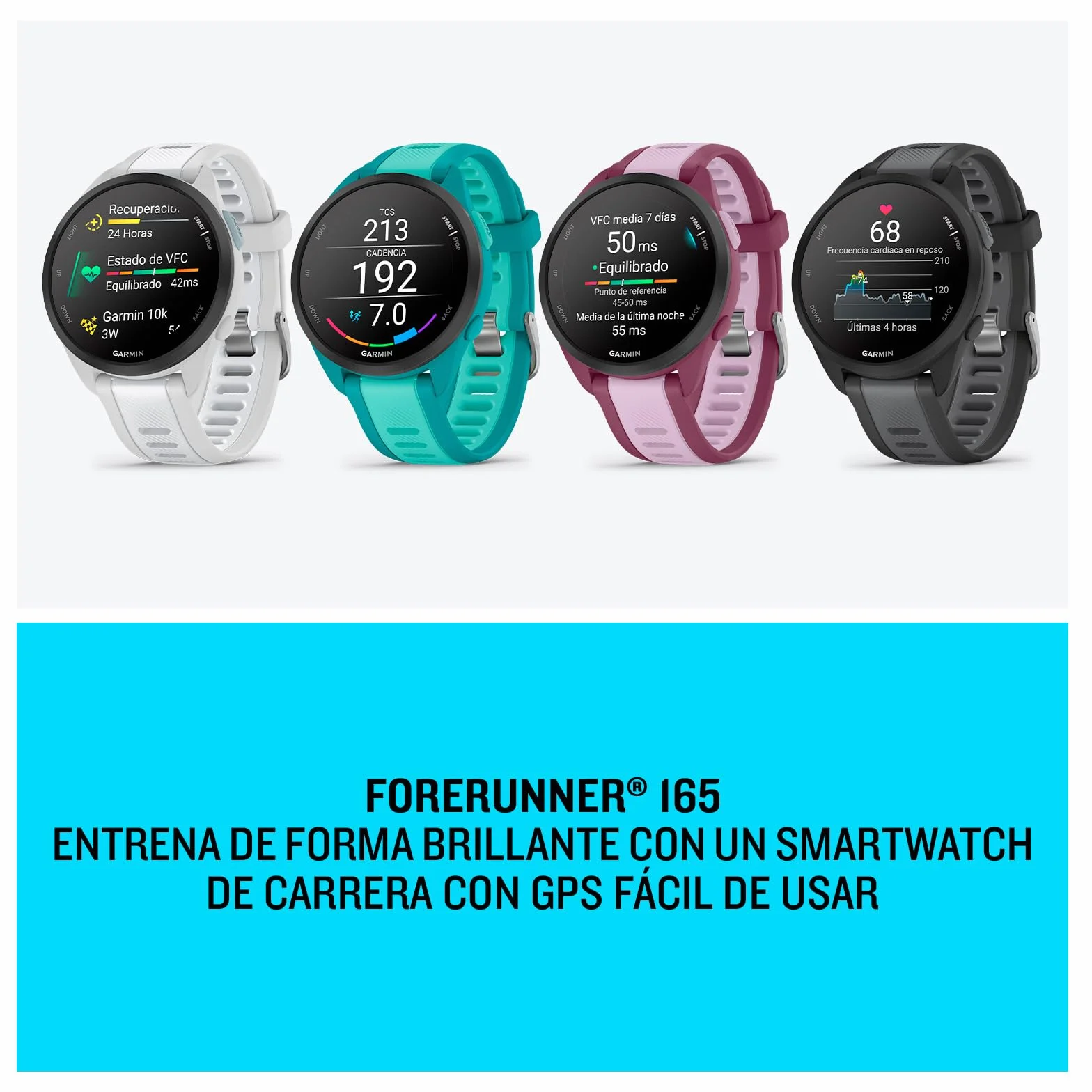 Garmin Forerunner 165 Reloj Inteligente GPS AMOLED Negro
