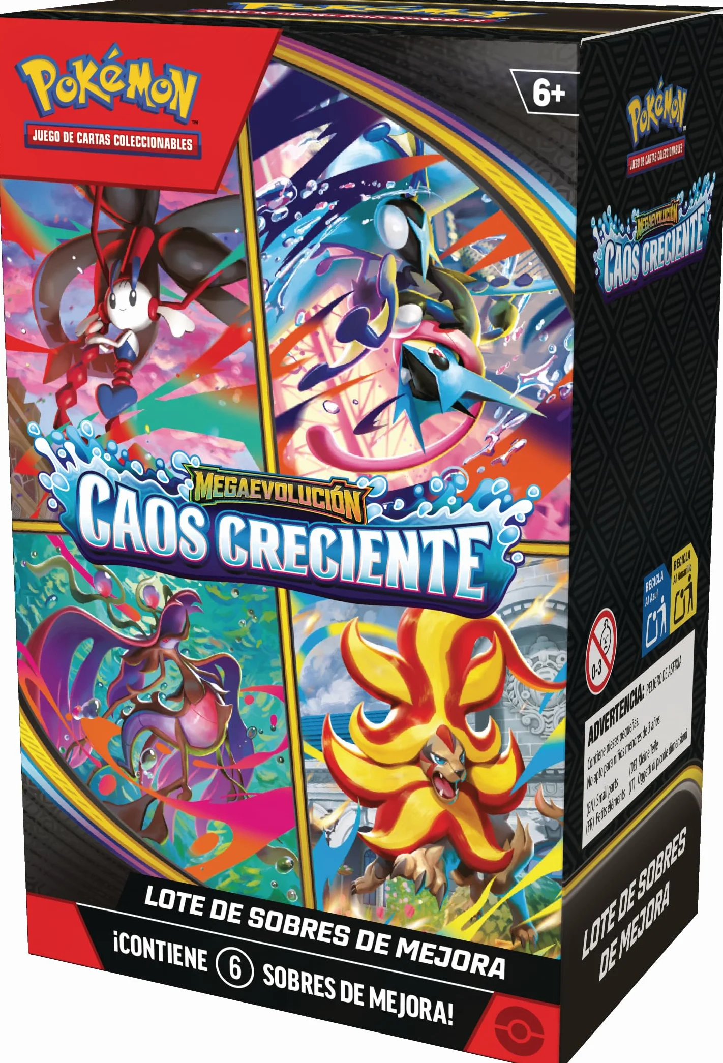 Pokémon Megaevolución-Caos Creciente Lote 6 Sobres Mejora