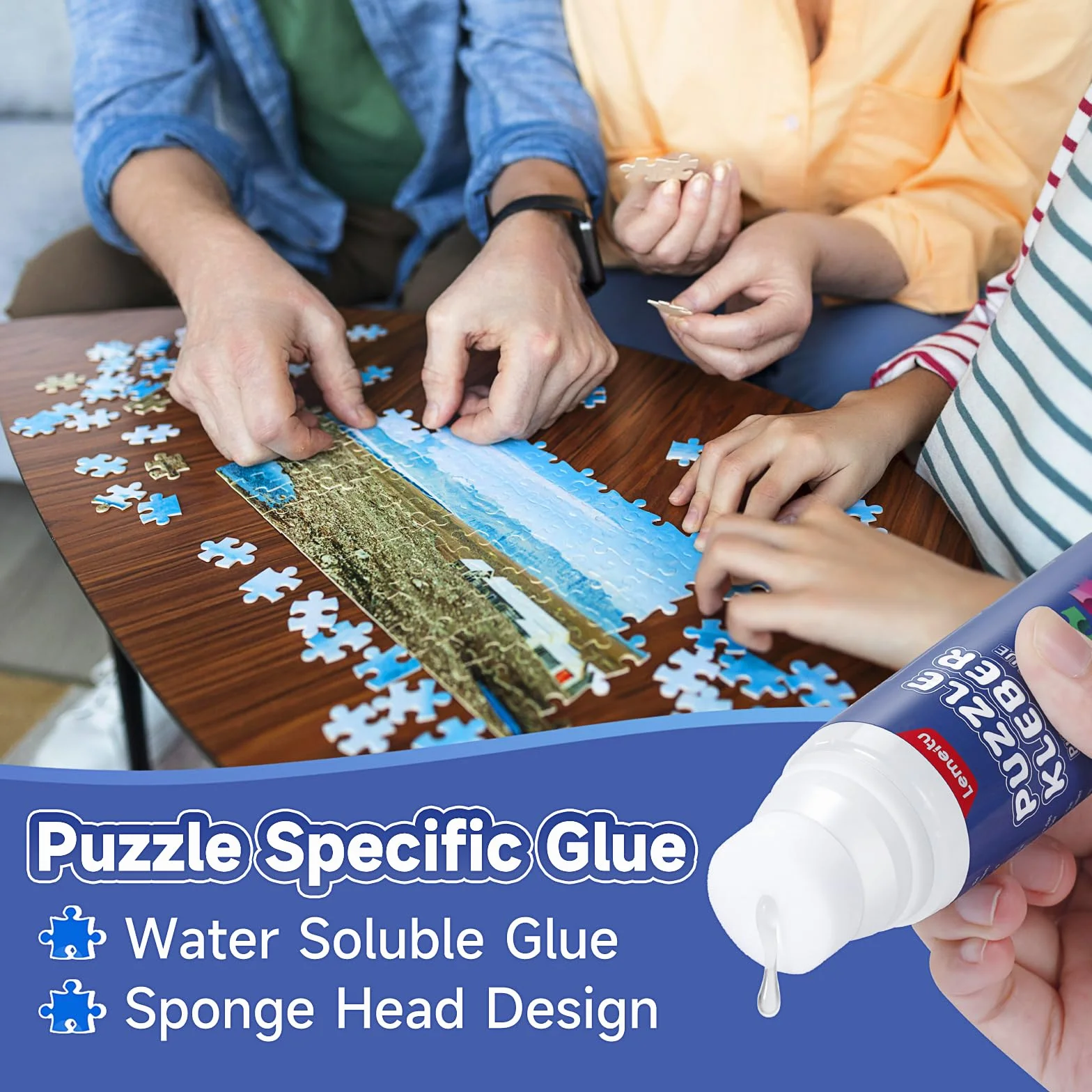 Pegamento Puzzle de Rompecabezas de para 1000/1500/3000 Pieces Puzzles, Pegamento PVA no tóxico, Pegamento Adhesivo, seco rápido, 120 ml, 1 Paquete