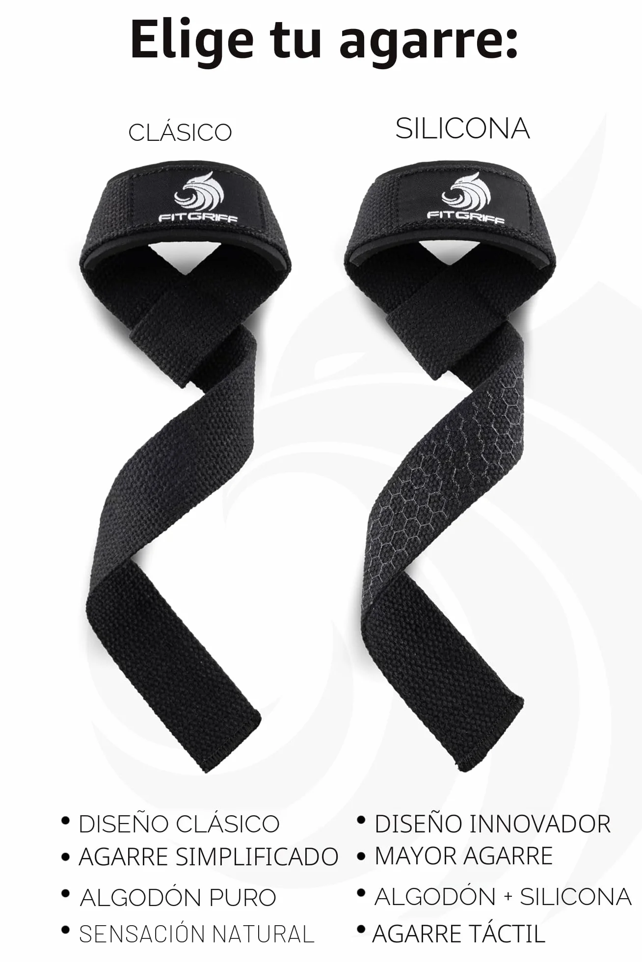 Fitgriff® Straps Gym Correas Levantamiento de Pesas para Lifting Accesorios Fitness