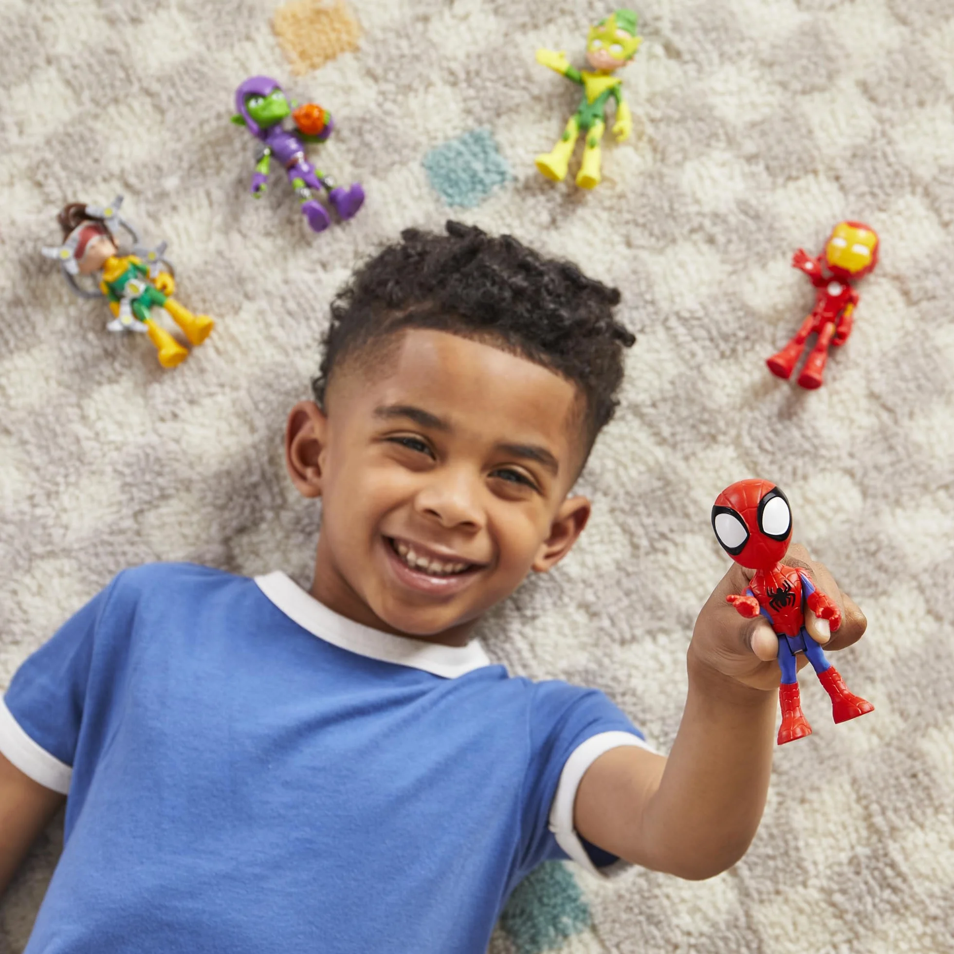 Hasbro Spidey and His Amazing Friends Pack de Amigos y Enemigos, 5 Figuras de Acción de 10 cm, Juguete de Superhéroes para Niños de 3 Años o Más