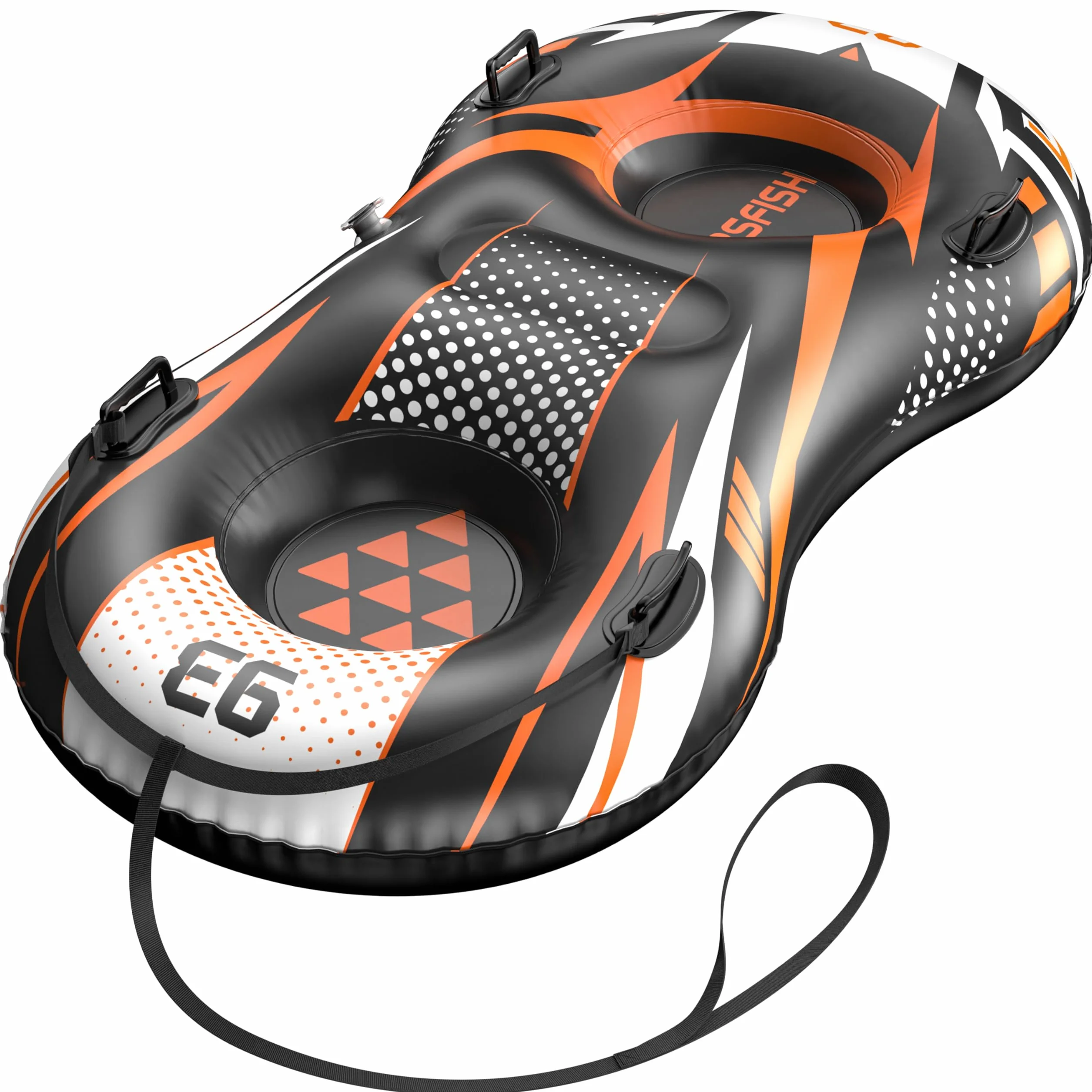 Trineo de nieve inflable 2 asientos con correa remolcable, cubierta resistente, anticongelante