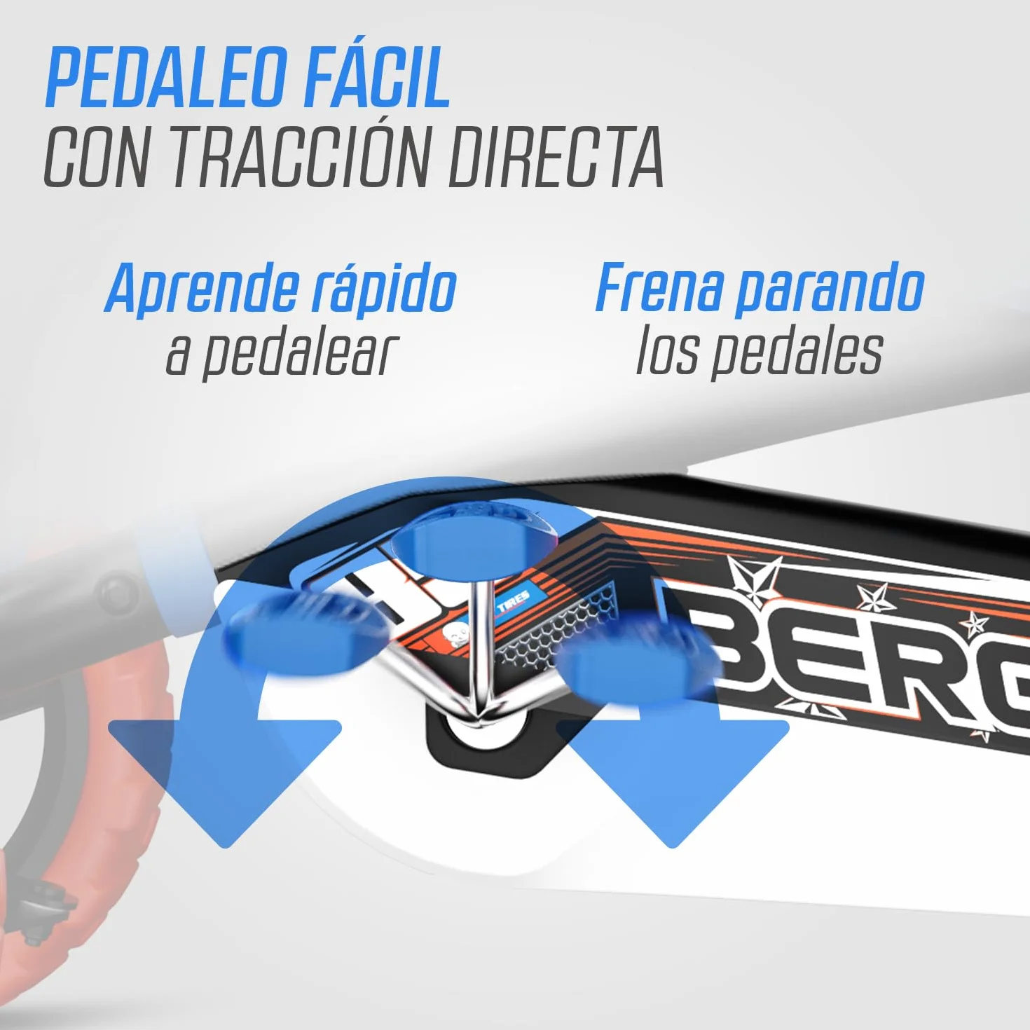 BERG Kart a Pedales Buzzy Nitro | 2-5 años, cuadro resistente, asiento regulable, volante regulable