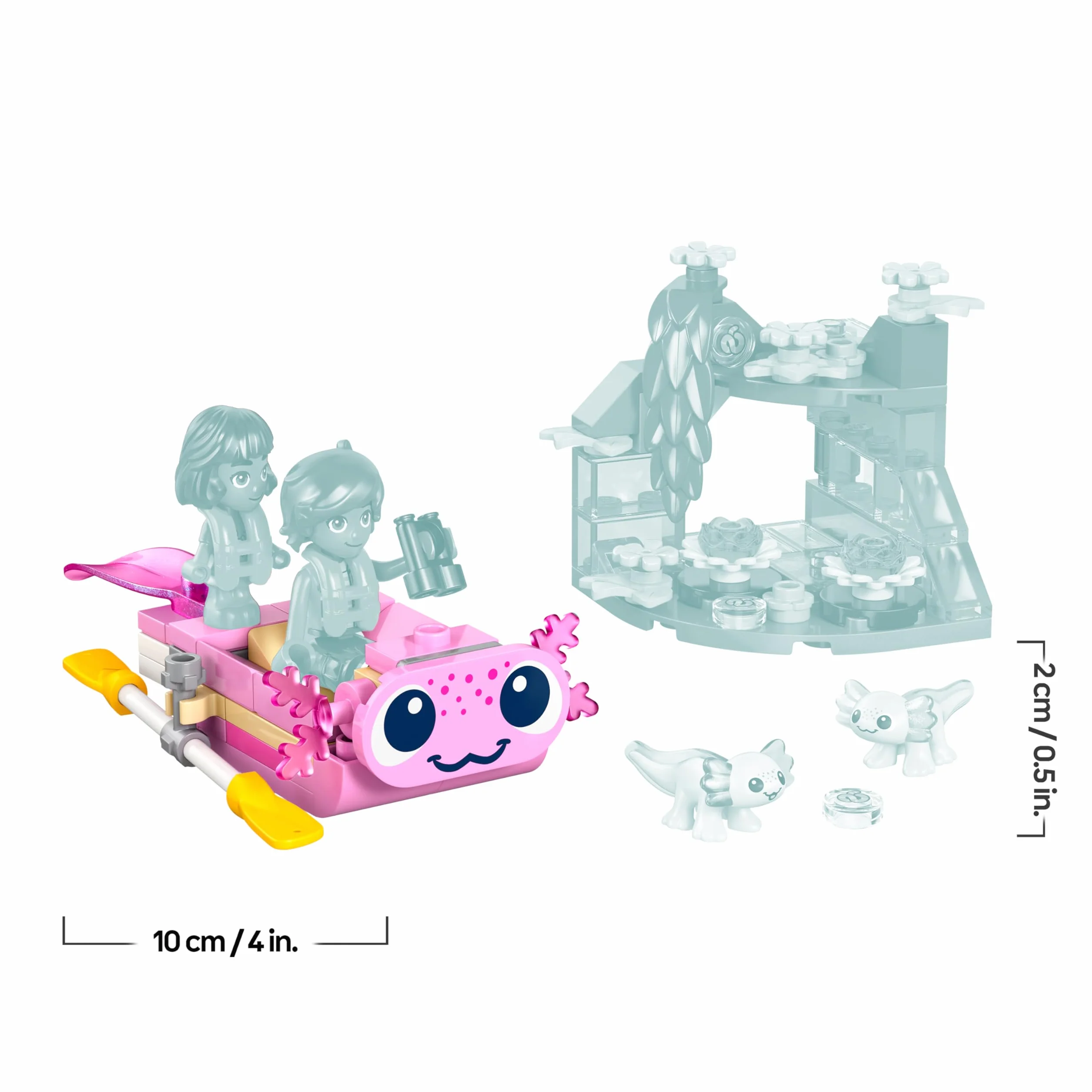 LEGO Friends Aventuras en el Barco-Ajolote de Juguete - 2 Mini Muñecos, 2 Figuras de Animales Adorables, Plantas, Flores y Accesorios - Regalo de Cumpleaños para Niñas de 5+ Años - 42681