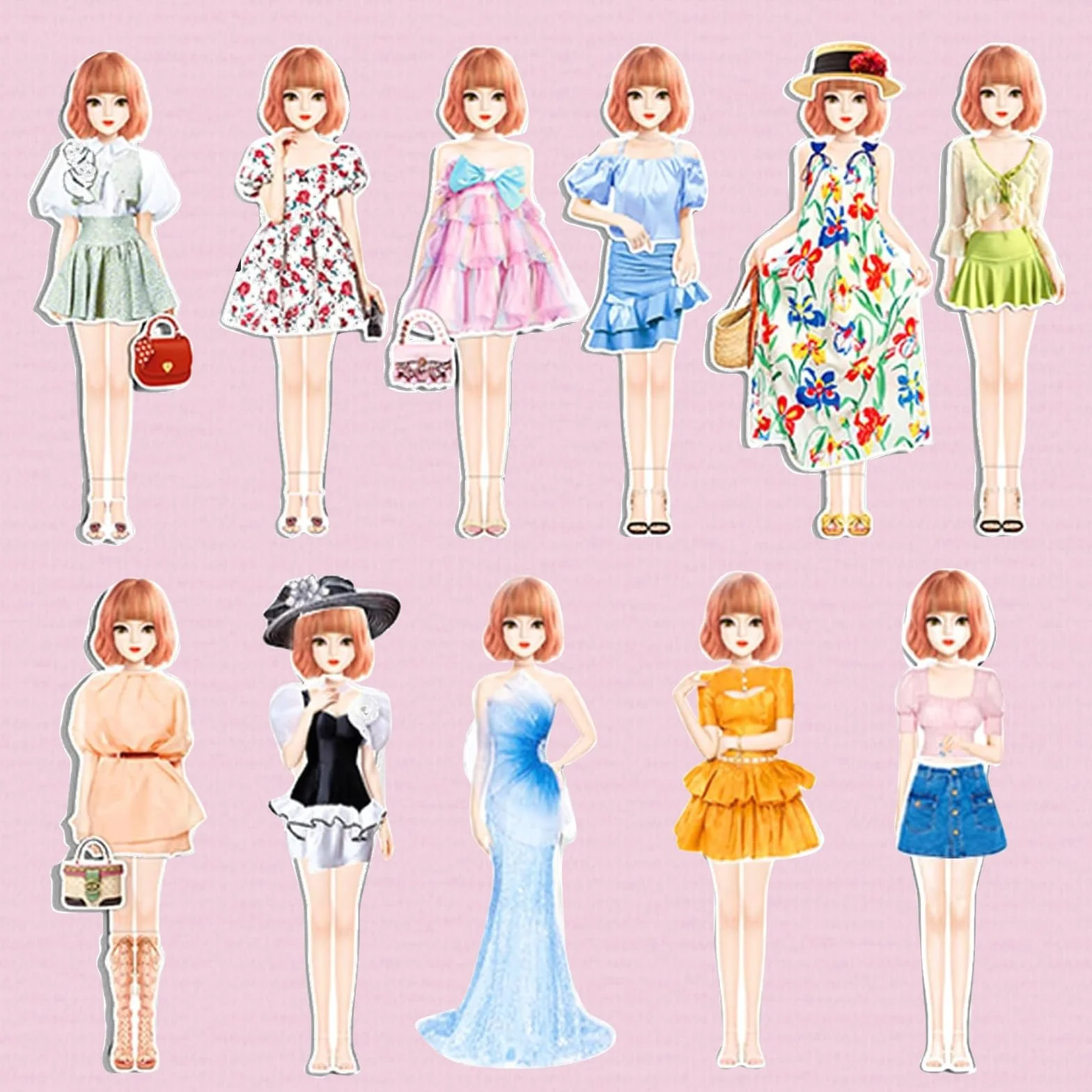 Papel magnético Princesa Vestir Muñeca Juego de rol Juguete Personas magnéticas Juego de Rompecabezas para niñas de 3 años Niños pequeños Aprendizaje Preescolar