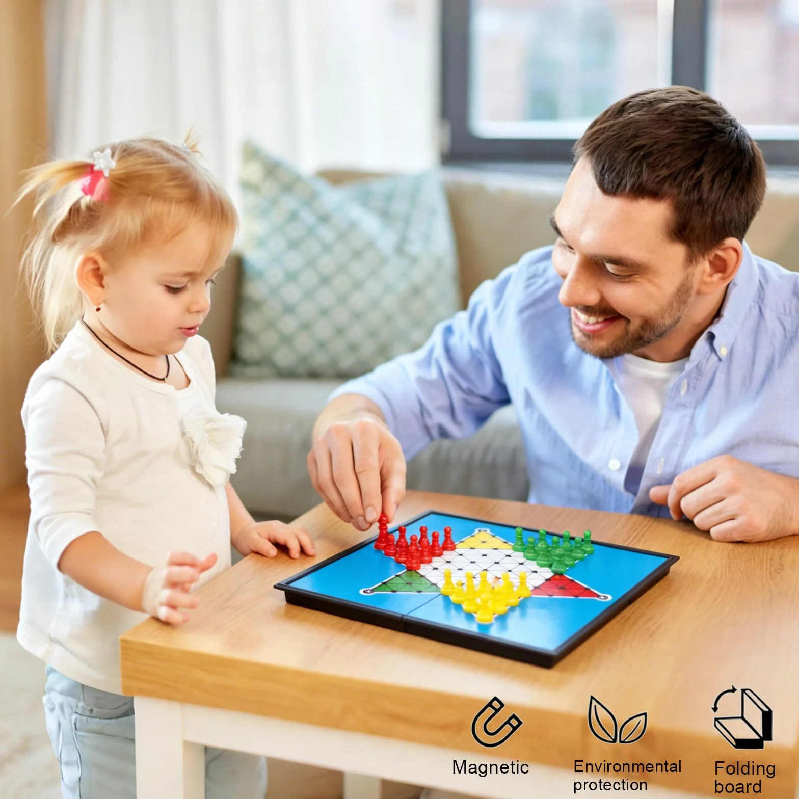3 en 1 Parchis Magnetico Incluye Serpientes Escaleras, Ajedrez Aviones Ajedrez con Dados, Portátil Ajedrezs para Niños, Juegos Educativos para Toda Familia, Ideales para Viajes por Carretera