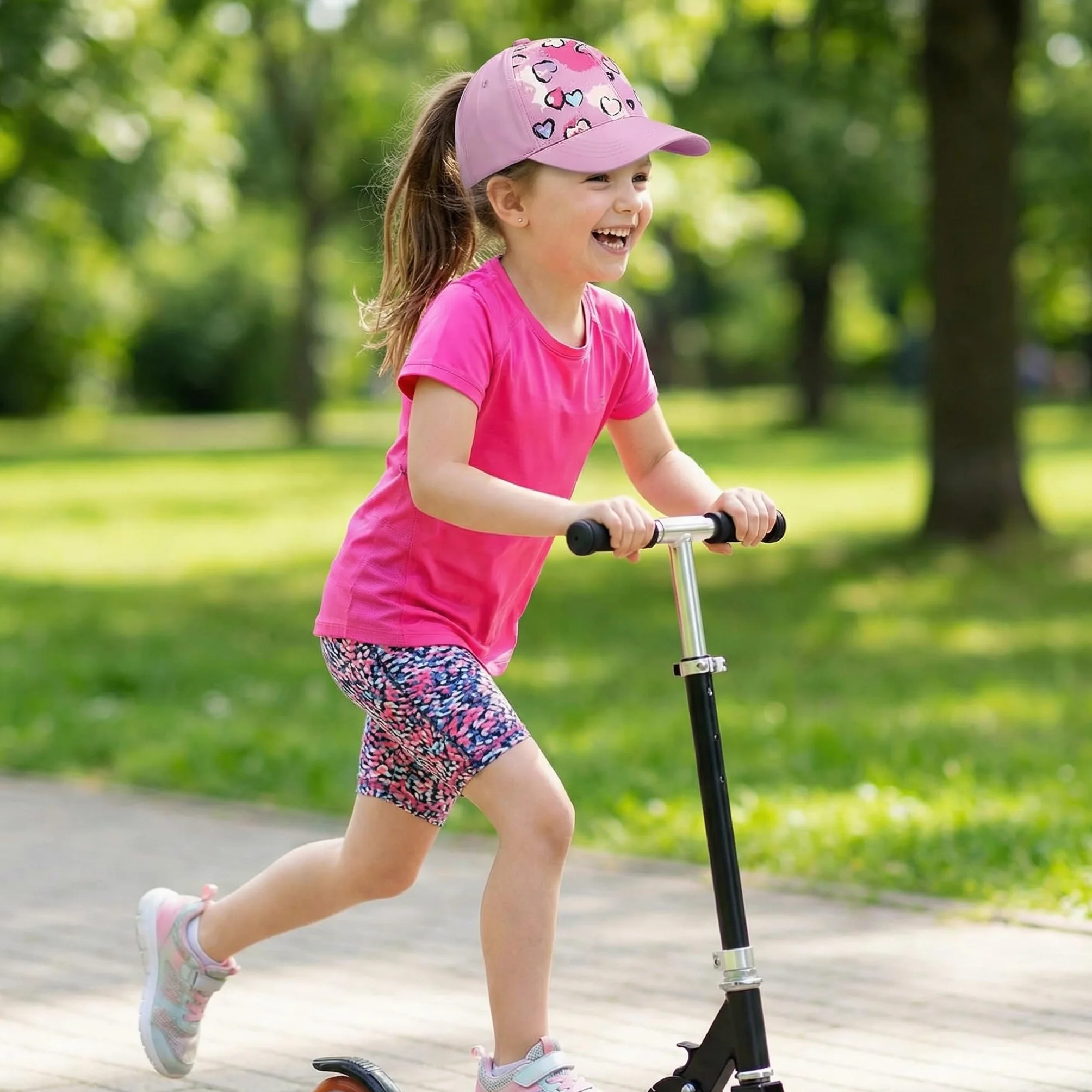 YAMEE Gorra de Béisbol para Niñas Suave Transpirable Cola de Caballo