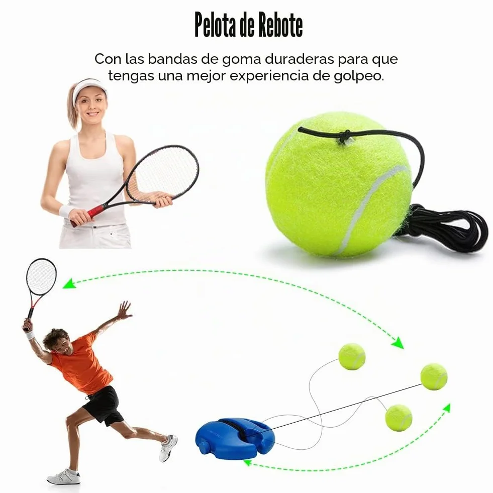 Juego de entrenamiento de tenis con 2 pelotas