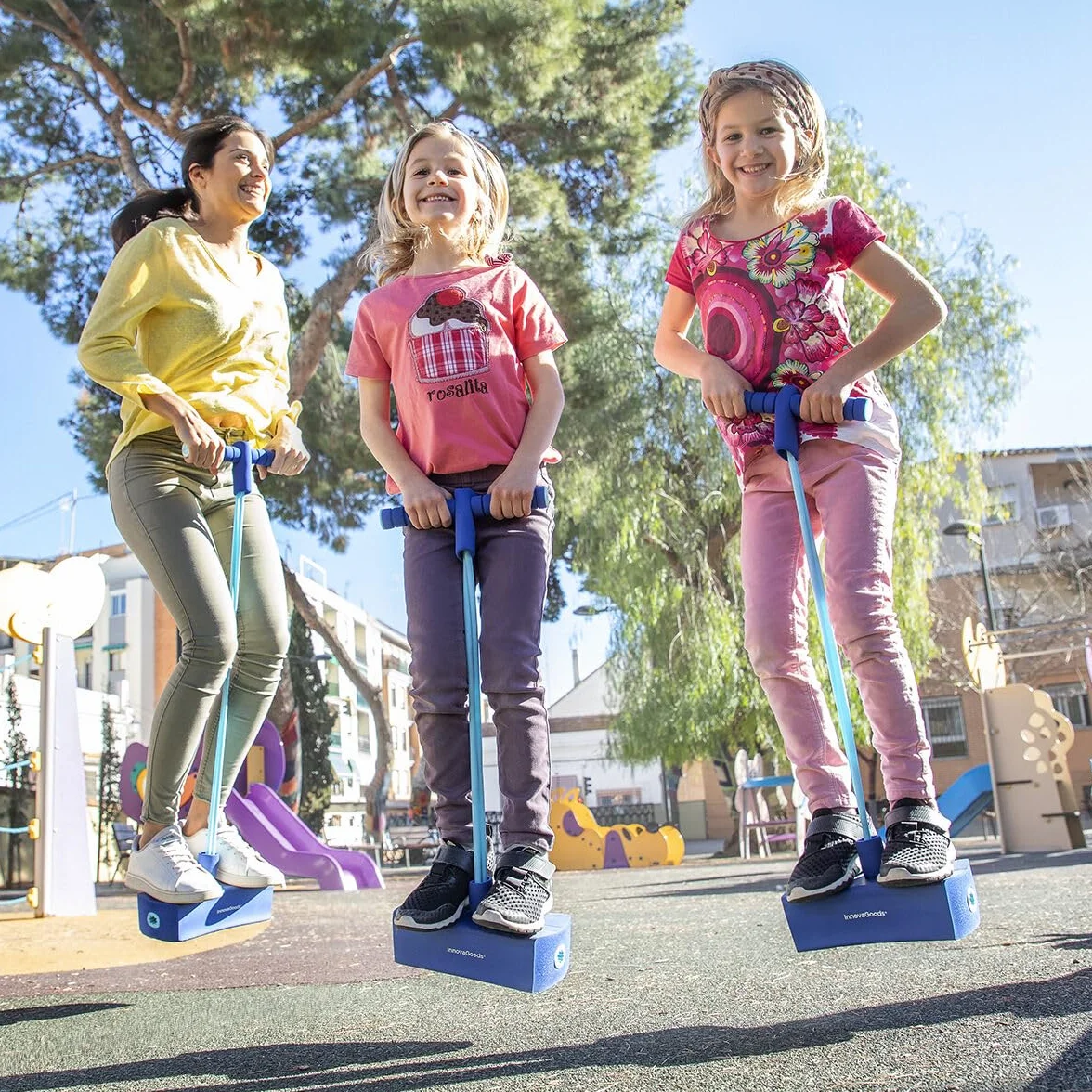 InnovaGoods® Pogo saltarín, Pogo para Actividades Infantiles y Familiares, Ejercicio y Habilidades físicas, Pogo saltarin con Sonido de Brinco, Cumpleaños para Niños +3 Años.