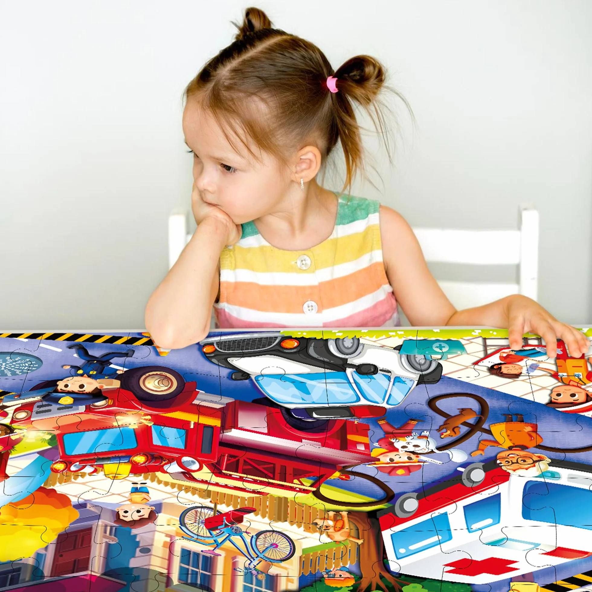 QUOKKA Puzzle Gigante Niños 3 4 5 Años - 60x90 cm 48 Piezas Puzzle XXL de Suelo Infantiles 5 6 Años - Grande Juguete Camión de Bomberos - Regalo Educativo para Niños y Niñas de 2 a 6