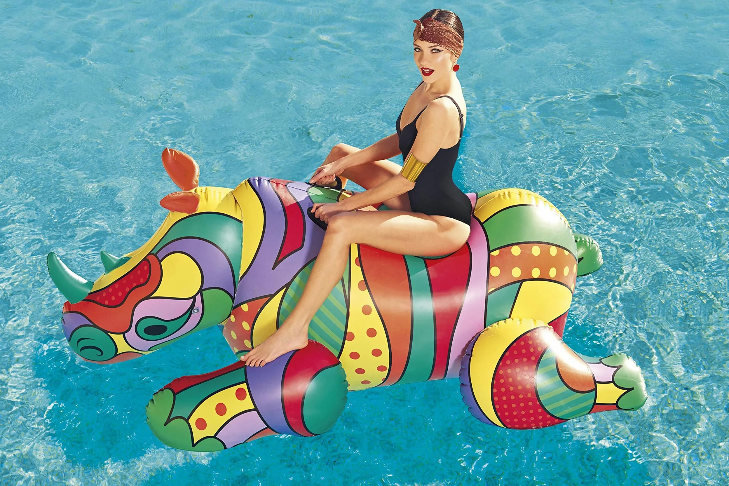 Bestway Inflatable Ride-On Toy with Pop-Art Design