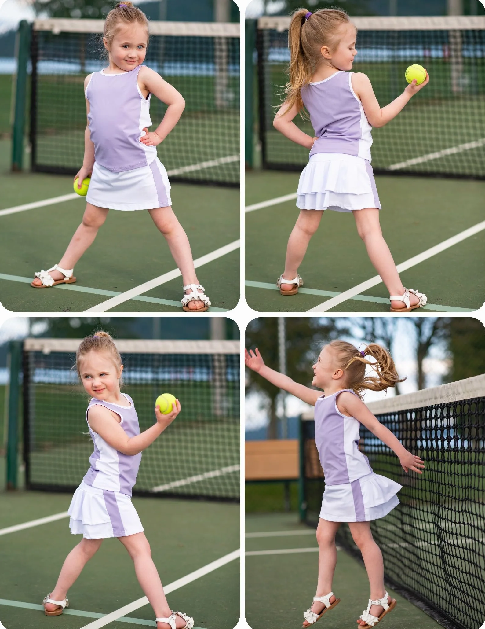 Zaclotre Conjunto de vestido de tenis y golf para niñas sin mangas falda deportiva con pantalones cortos