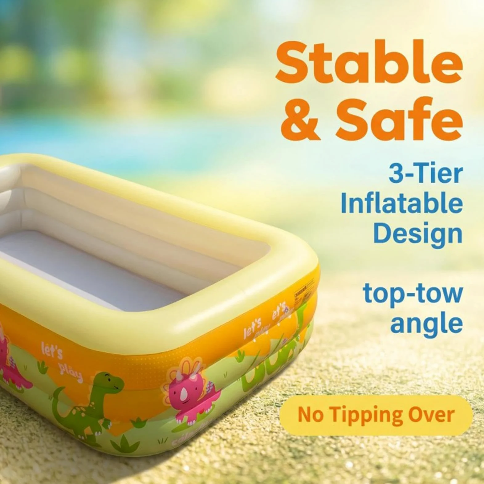 Piscina Infantil Hinchable Tina de Juegos de Agua Antideslizante de PVC | Piscina Hinchable de Verano para Niños para Adultos Niñas Niños Interior Exterior Jardín Patio Piscina Playa Verano