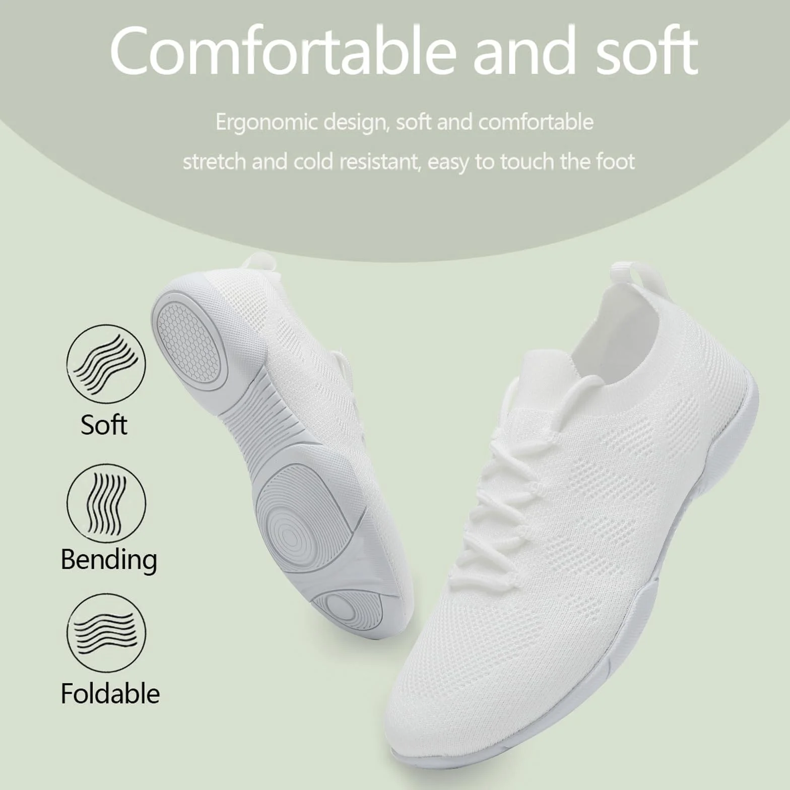 Zapatillas Cheerleader para Mujeres y Niñas Zapatos de Animadoras con Cordones Entrenamiento Yoga