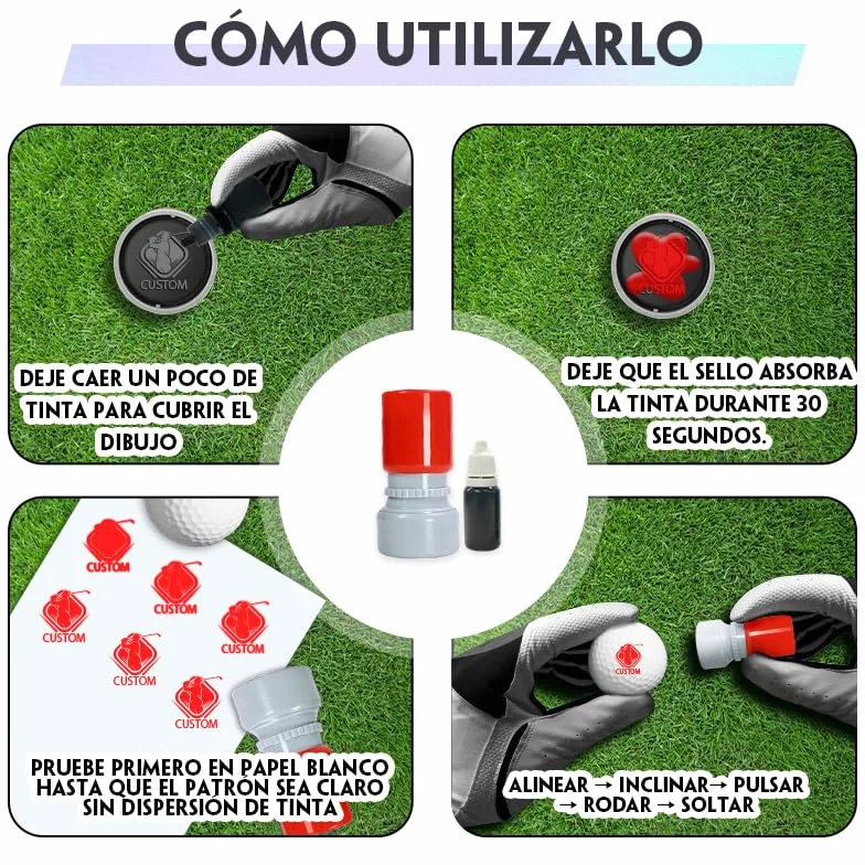 Personalizado Sello de Bola de Golf con Tinta de Secado rápido Duradera