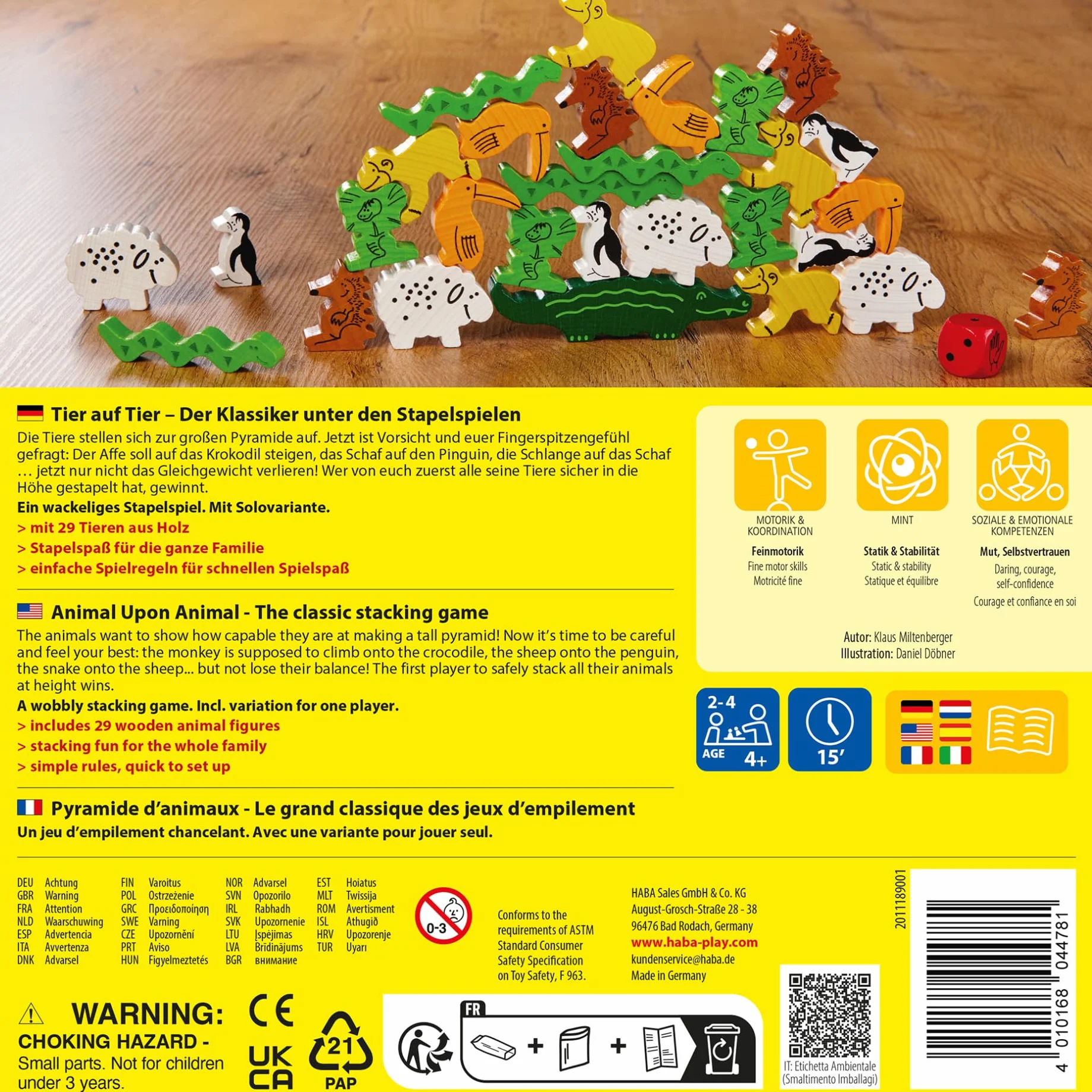 Haba Tier auf Tier Juego Infantil para apilar Animales