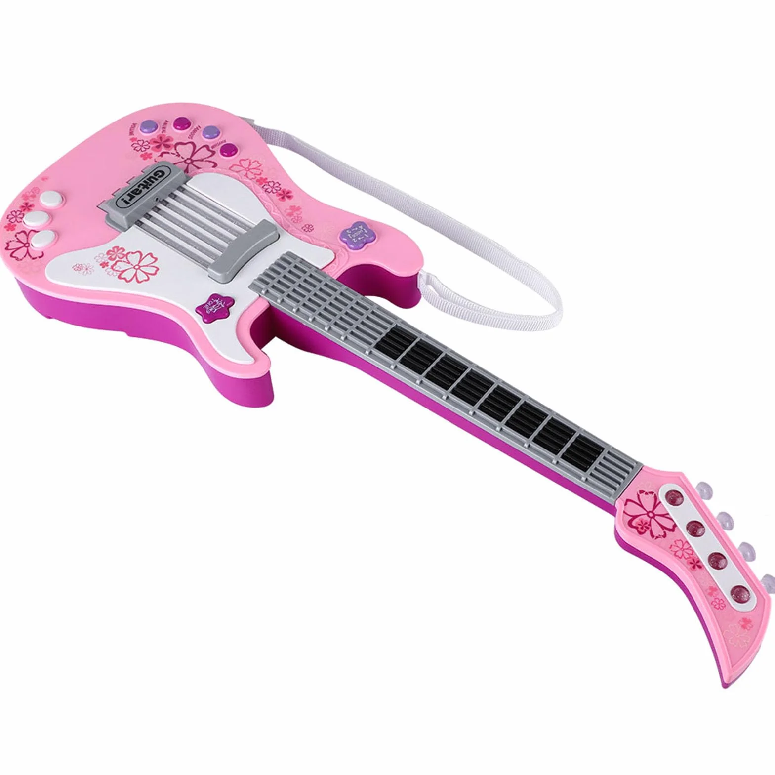 Guitarra para Niños Pequeños, Juguete de Mini Guitarra para Niños, de de para de Multifuncional para Juguete de bajo con Correa, de Instrumento Musical Portátil (PINK)
