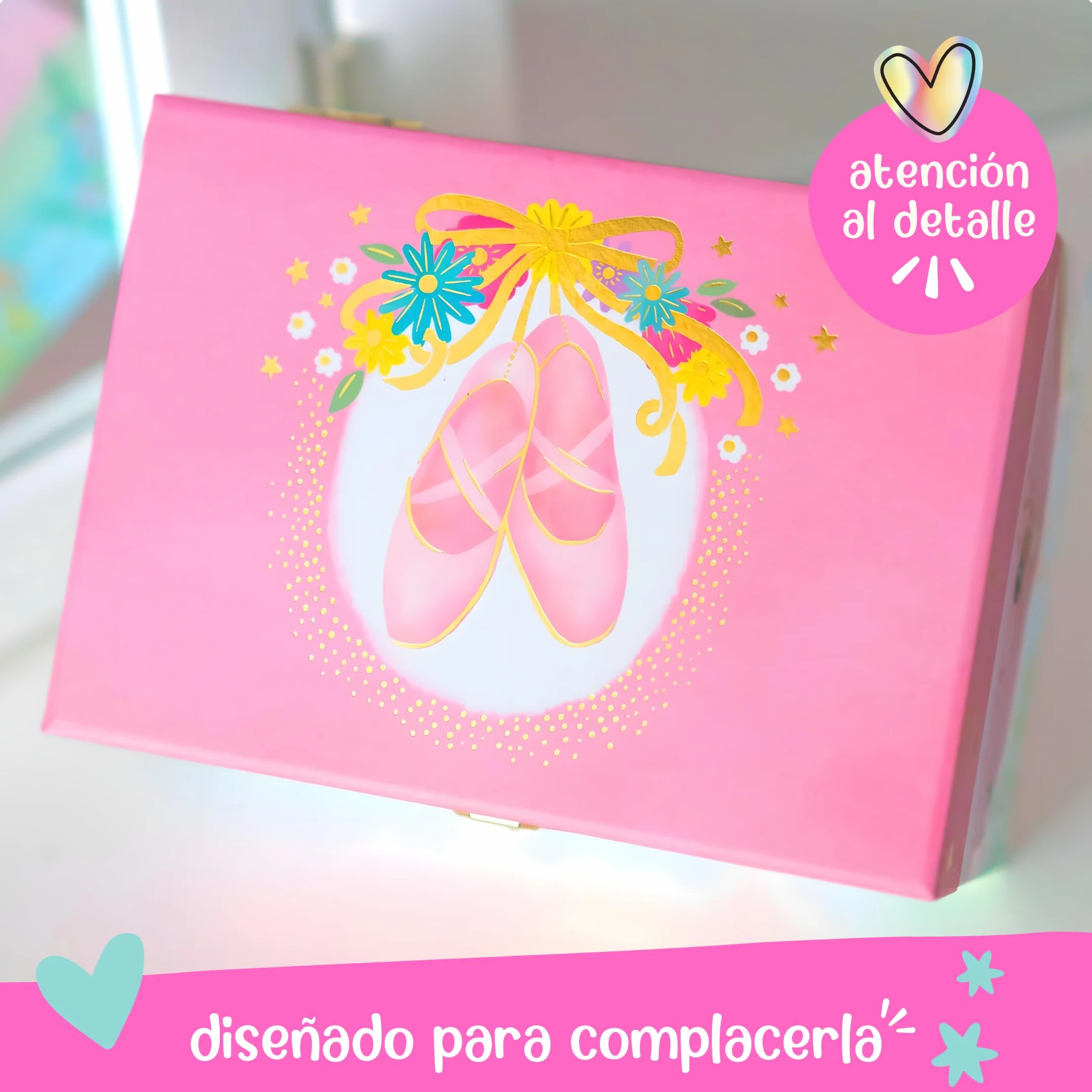 Giggle & Honey® Caja de Música con Bailarina para Niñas - Joyero Musical Niña con Espejo, Caja Musical Bailarina, Joyero Infantil, Joyeros Niña, Regalo Cumpleaños Edades 3-10