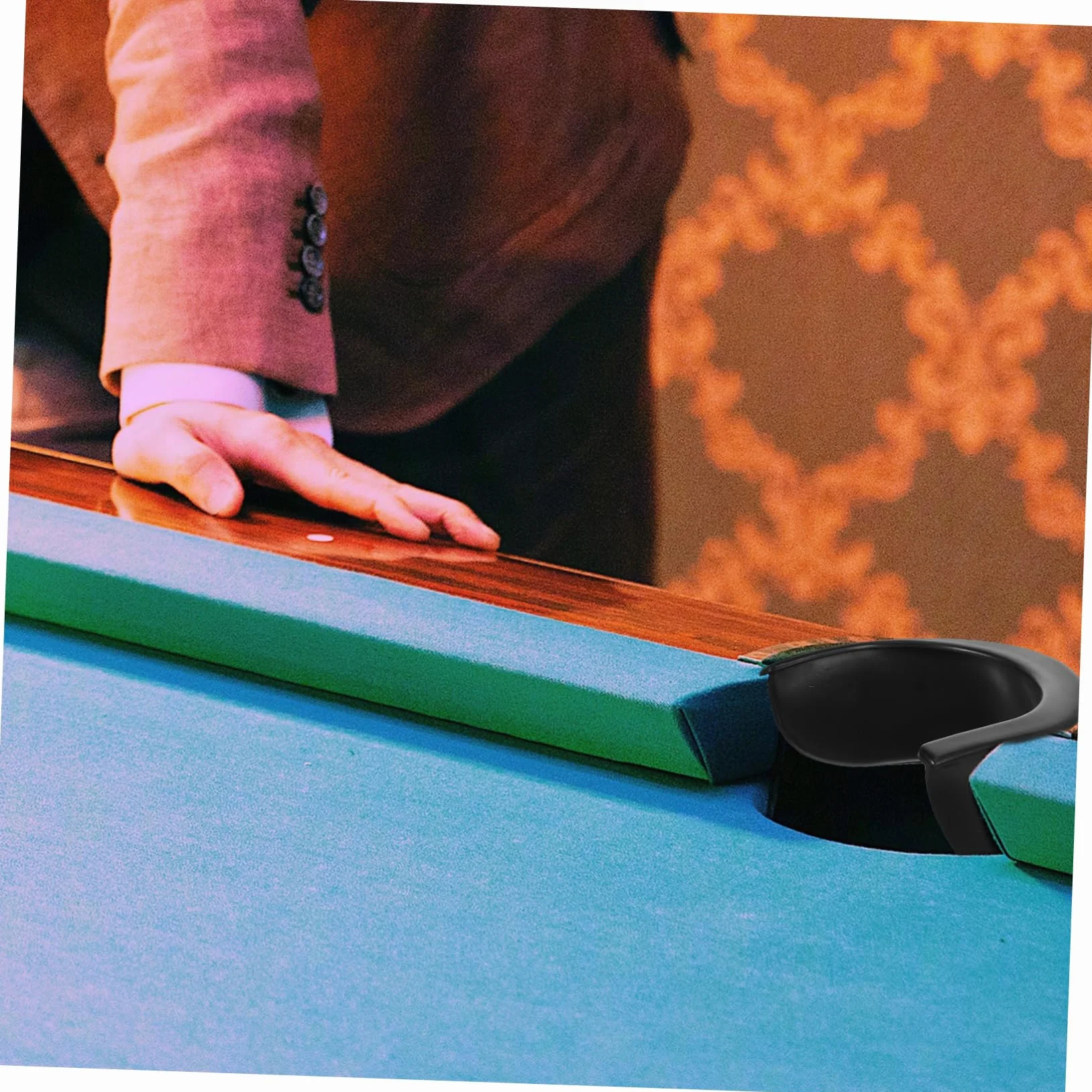 BESTonZON 6 Piezas Forro de Bolsillo de Plástico Negro para Mesa de Billar Protege Troneras Reemplazable