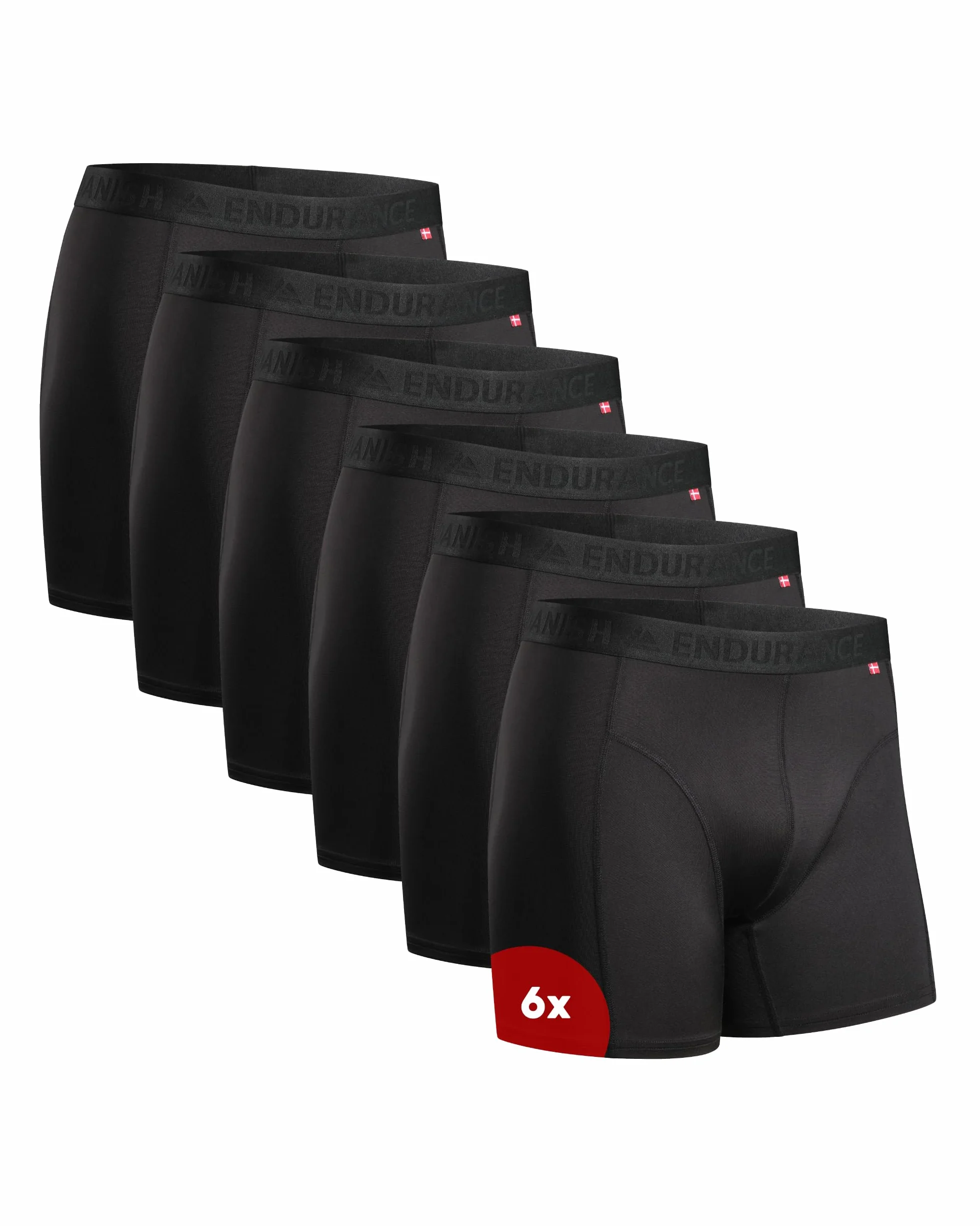 DANISH ENDURANCE Calzoncillos Hombre Boxer Deportivos Ajustados Transpirables Pack de 6