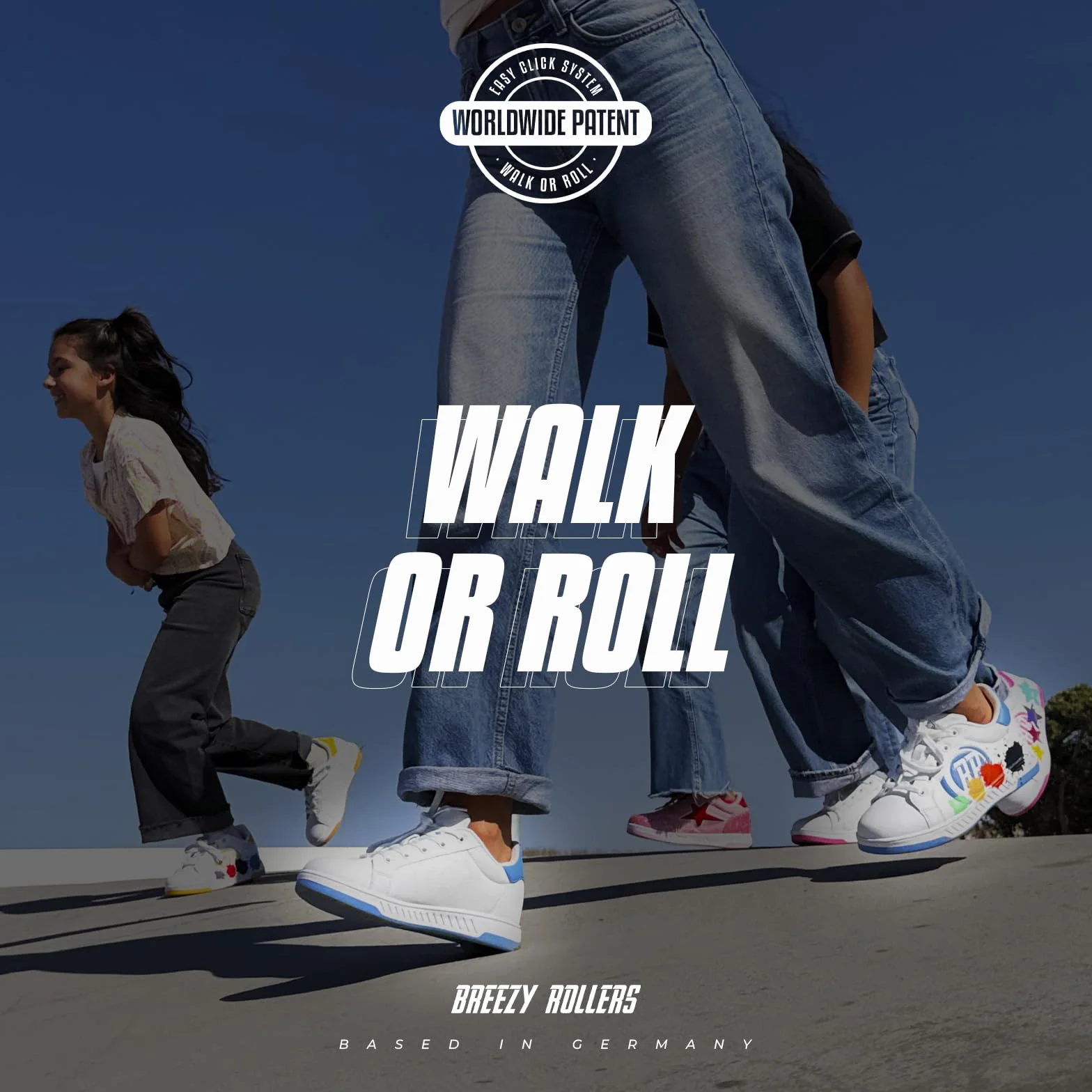BREEZY ROLLERS Zapatos con Ruedas para Niños | Zapatillas-Patines Infantiles | Sistema de Clic Patentado