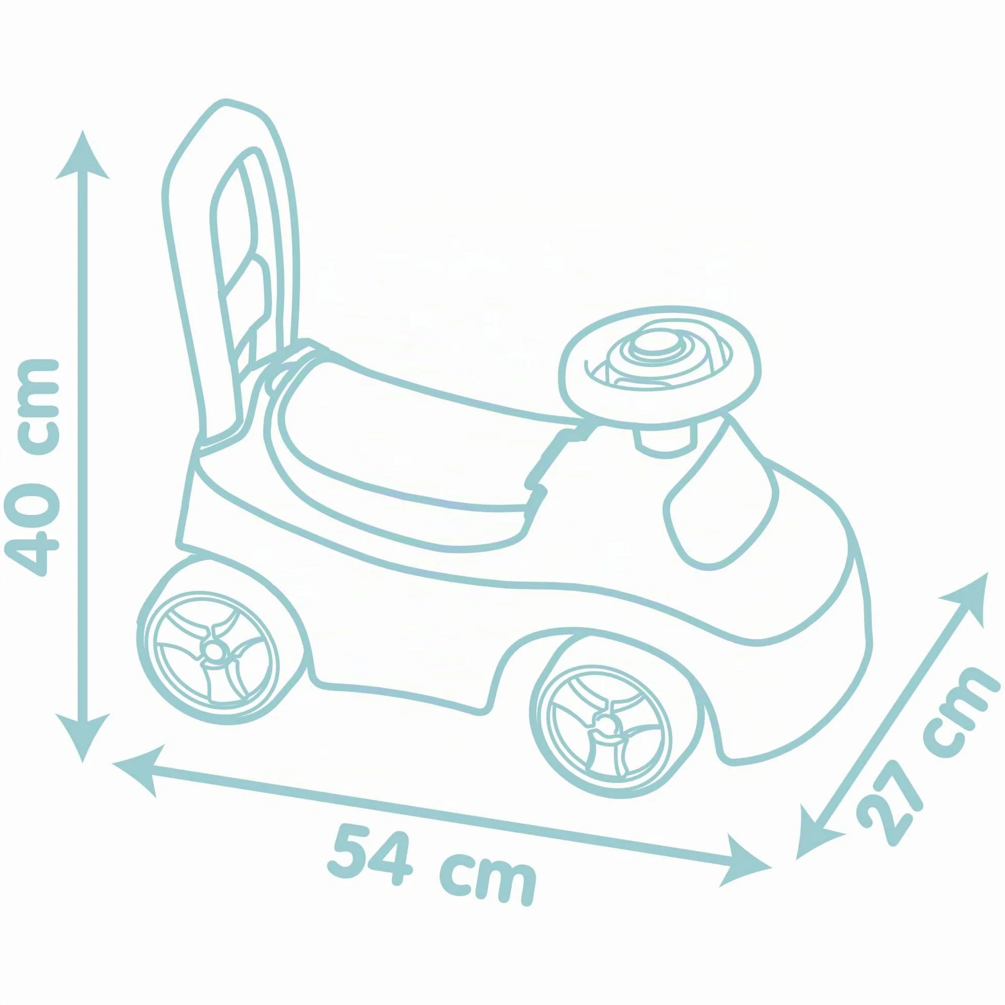 Smoby Little Coche correpasillos - Función Andador - Volante - Caja de Juguetes - A Partir de 10 Meses - Fabricado en Francia