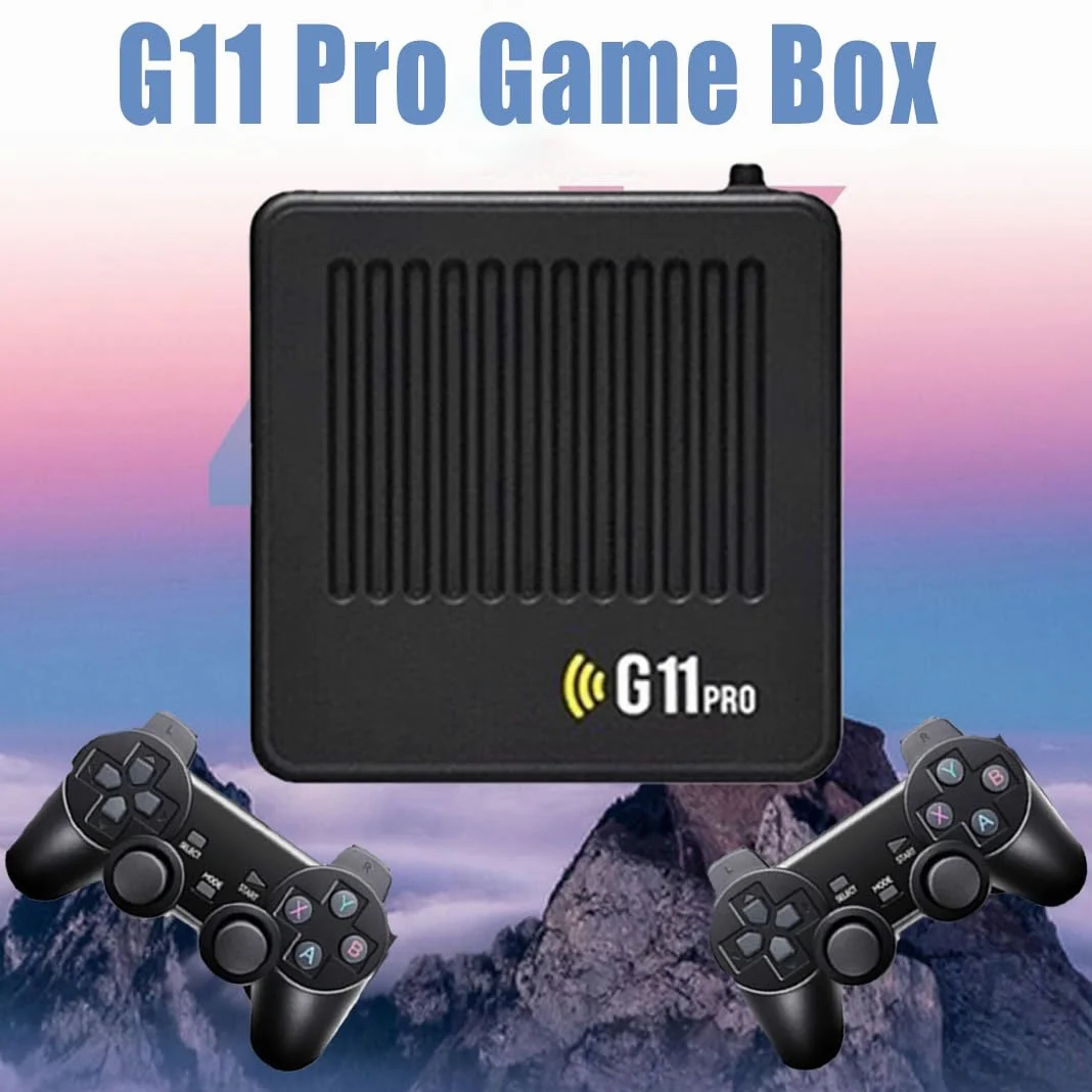 G11 Pro Game Box, All8bit G11 Pro 100000 Games, 2.4G Wireless Dual Controller, 100,000 Retro Games, Plug and Play Video Games, Comes with 4 Wireless Dual Controllers (256G（4 Handles）)
