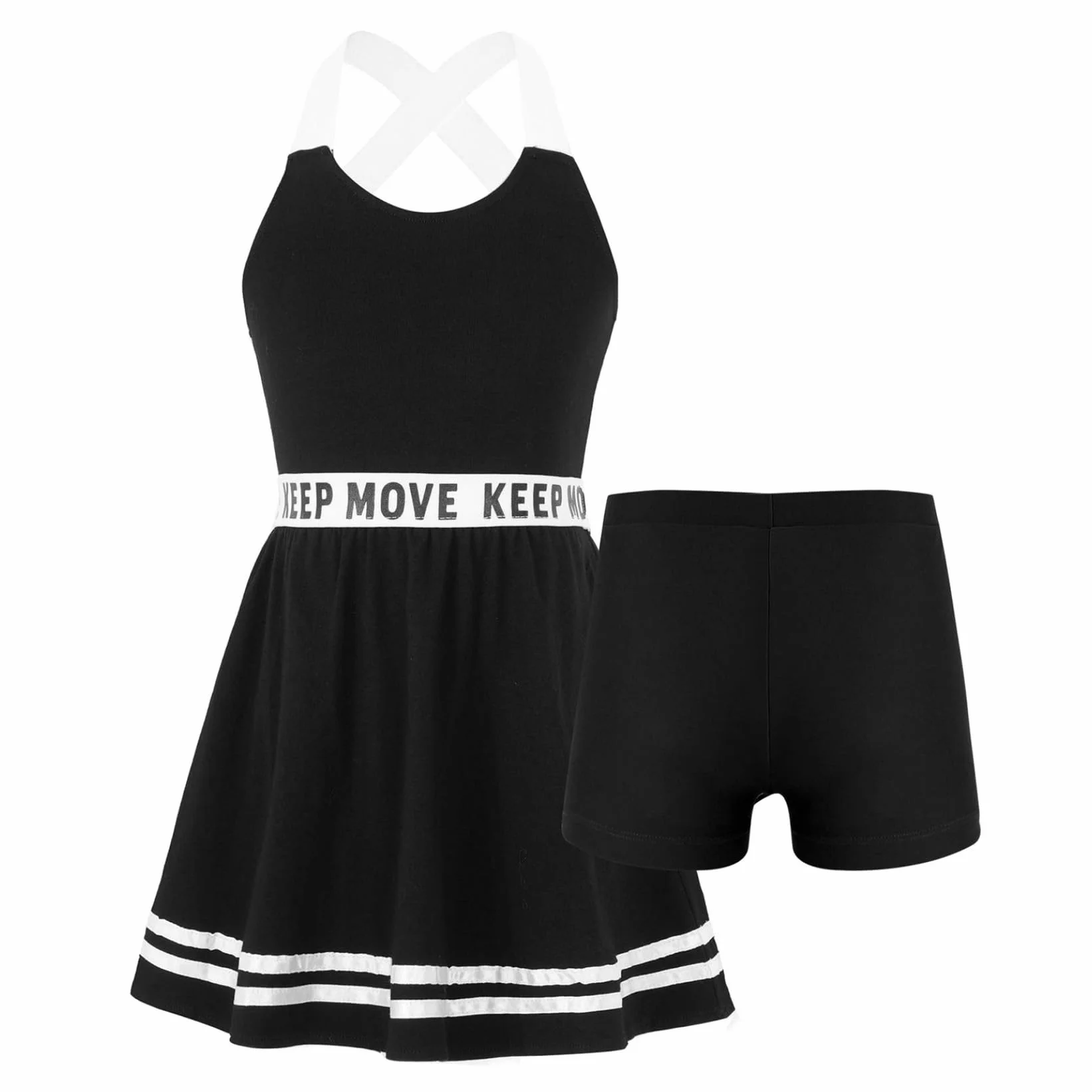 Vestido deportivo sin mangas para niños y niñas, vestido de verano con pantalones cortos elásticos para fitness, yoga y gimnasio