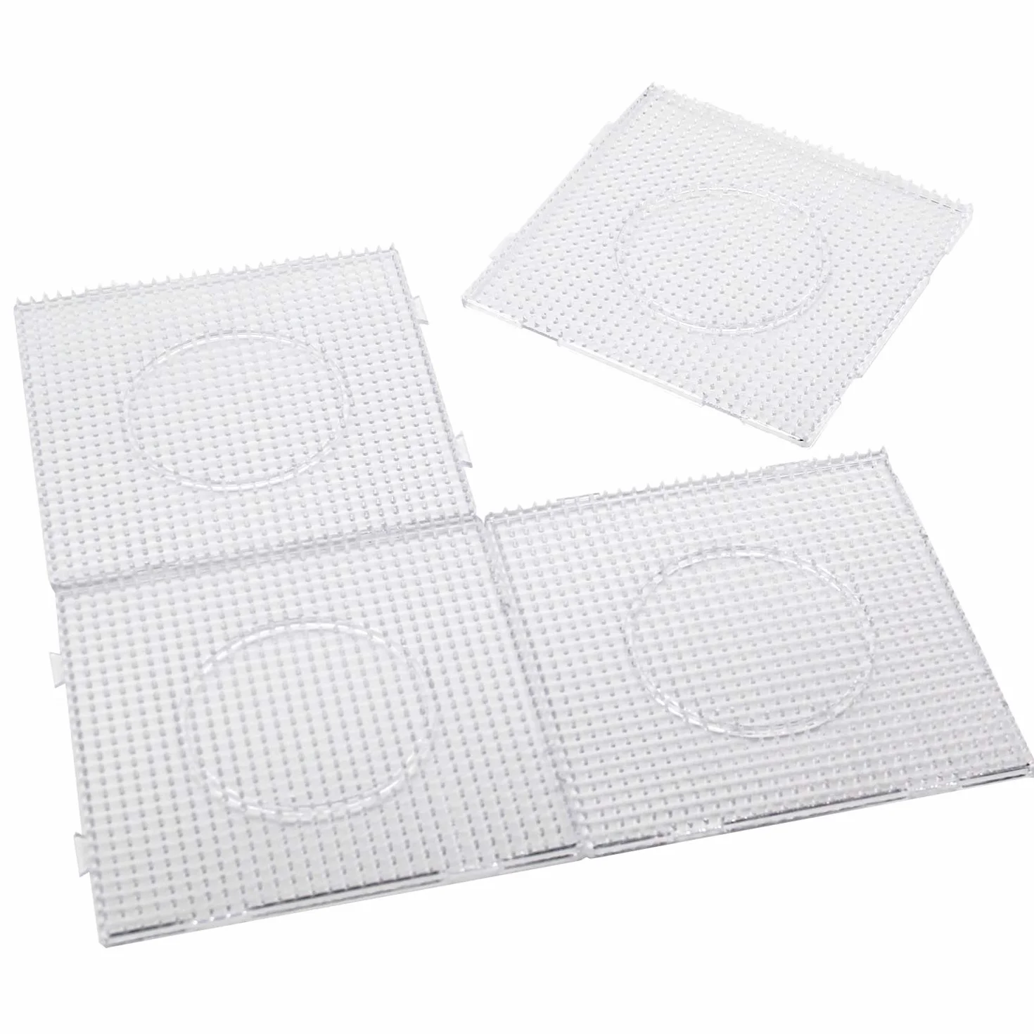 H&W 4 tableros de cuentas de fusible de 5 mm, kits de tableros de clavijas transparentes grandes, con regalo de 4 papeles de planchado (WA3-Z1)