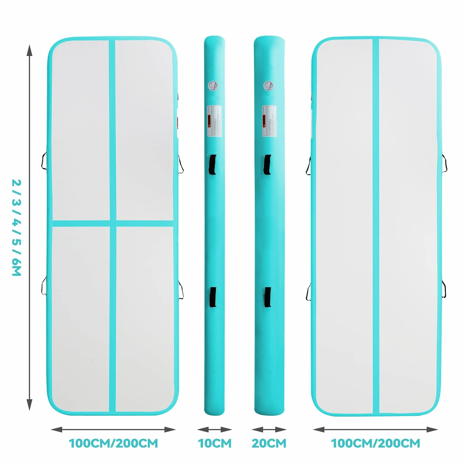 Colchoneta Gimnasia Artística 10cm/20cm Gruesa 3-12M Tumbling Mat Inflable con Bomba Eléctrica