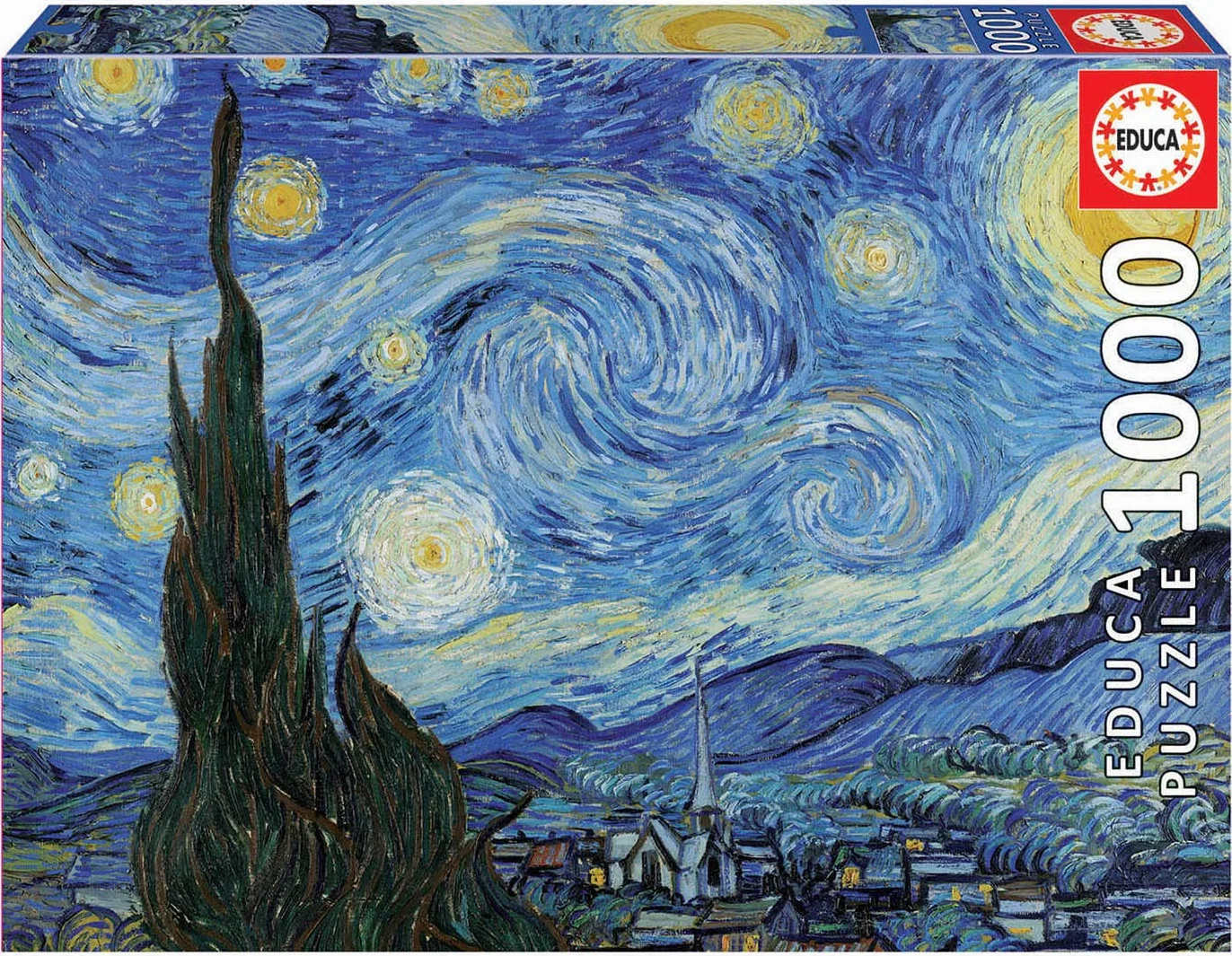 Educa - Puzzle de 1000 Piezas para Adultos | La Noche Estrellada, Vincent Van Gogh. A Partir de 14 años (19263)