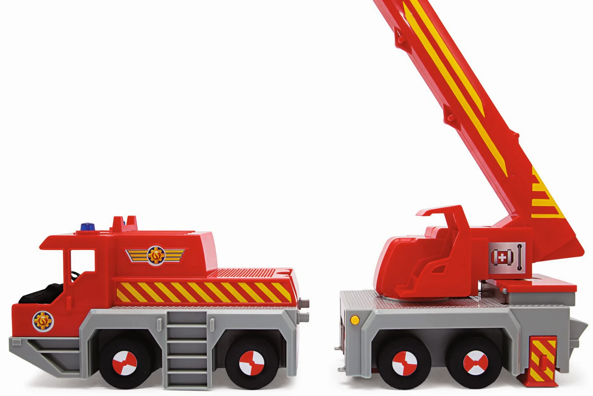 Simba 109252517 - Grúa de Juguete de Sam Bombero (50 cm) - Vehículo de Rescate 2 en 1 (Coche y grúa) para niños a Partir de 3 años, con cabrestante, Figura, luz y Sonido (Incluye Pilas)