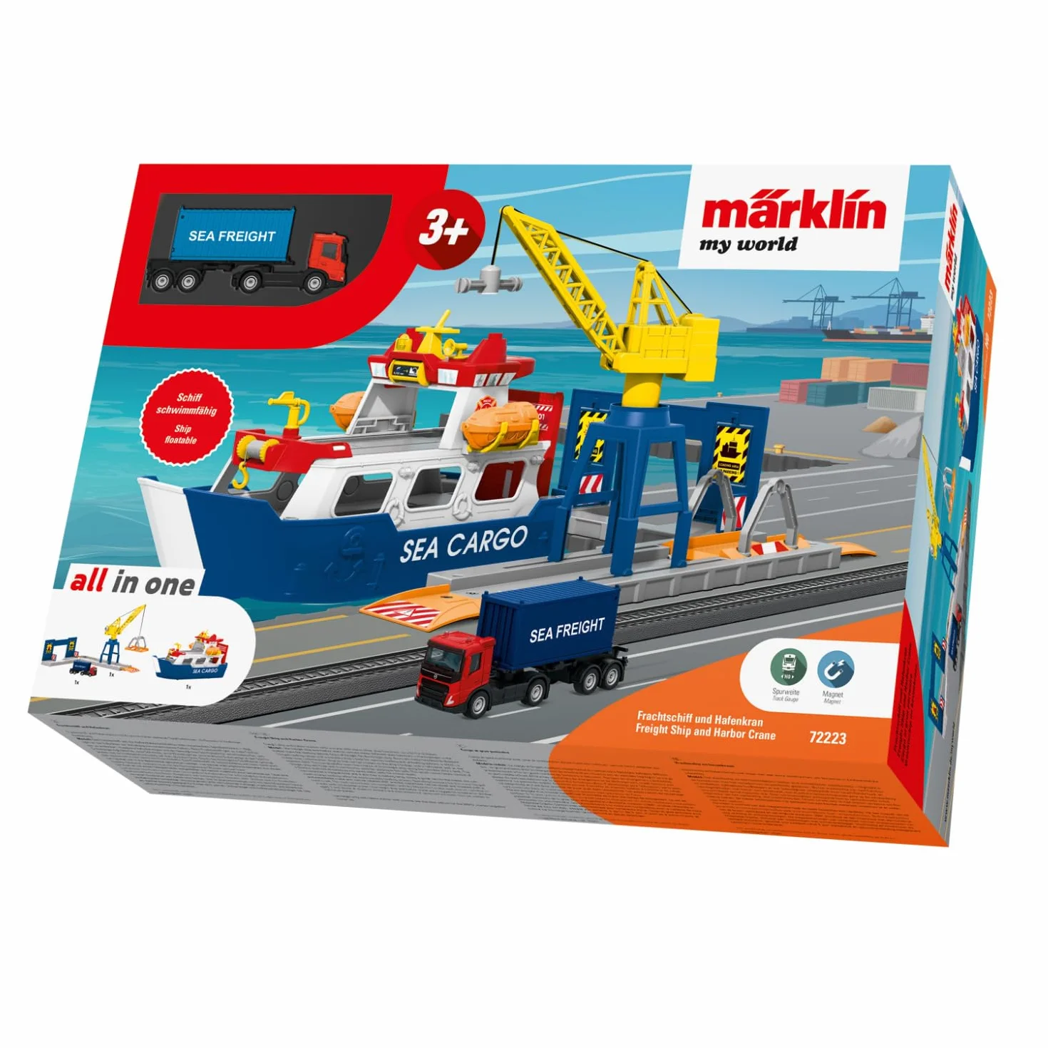 Märklin My World 72223 - Set de Juego con grúa móvil (Carga y Descarga, Accesorios, para niños a Partir de 3 años, Carril H0)