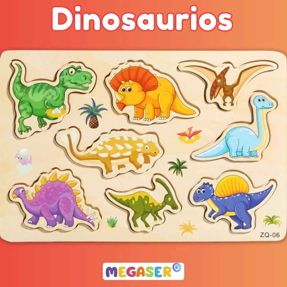 Puzzle Madera Niños 1 2 3 años 24 Animales Coloridos Set 3 Puzzles