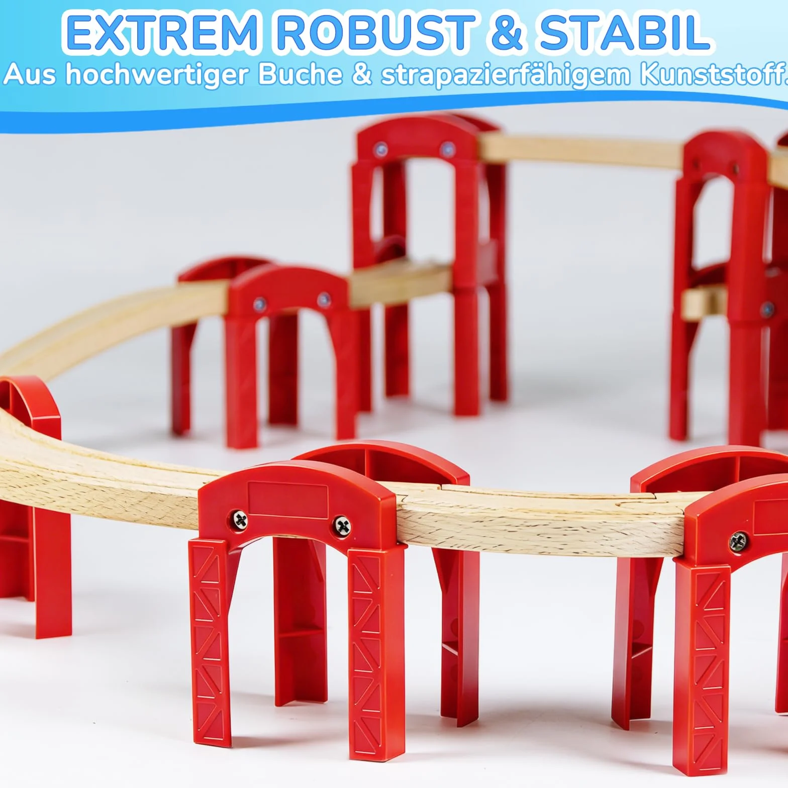Accesorios para Tren de Madera, 14 Piezas, Compatibles con Todos los Sistemas de Rieles de Madera, Aptos para Niños de 3 Años