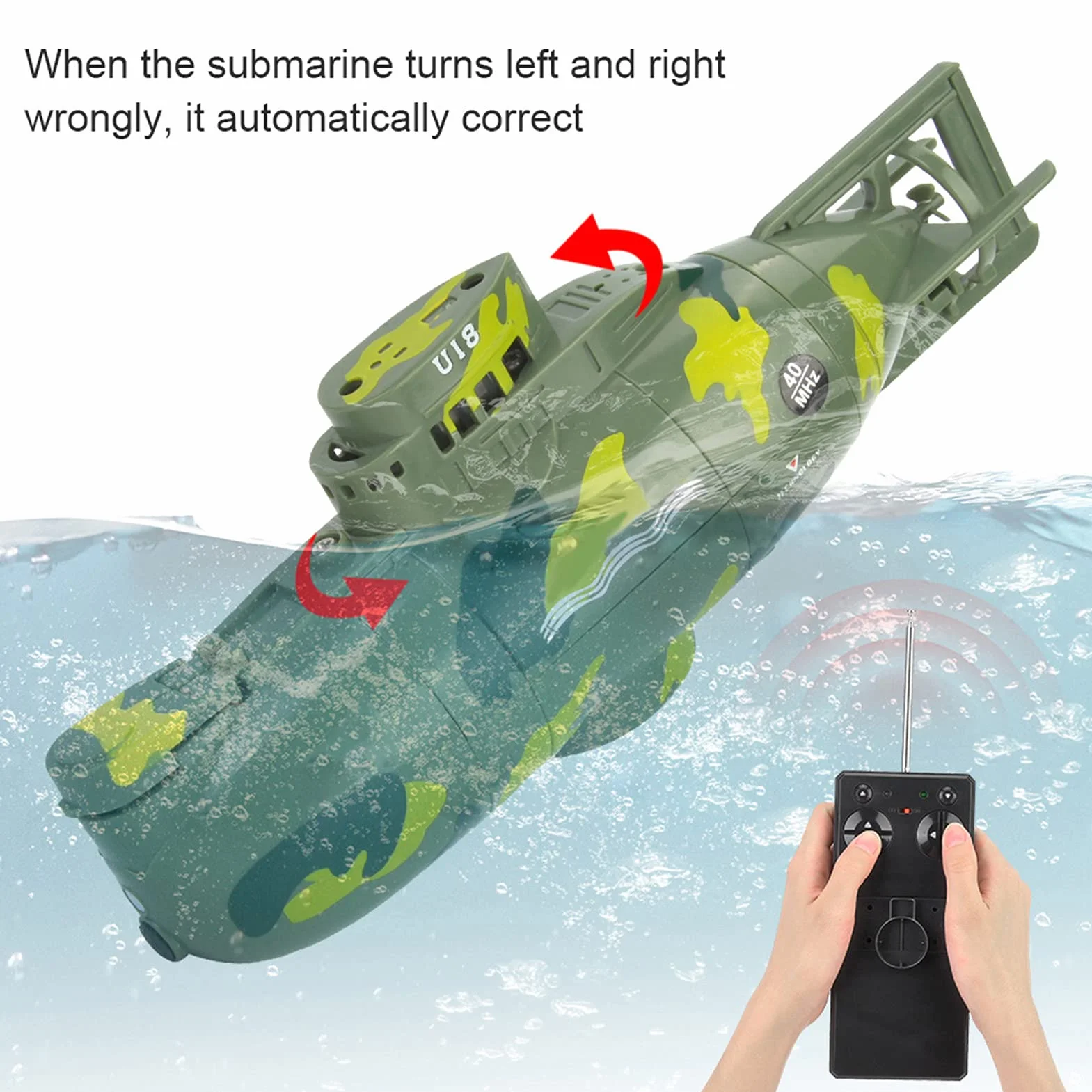 Alomejor Mini Juguete Modelo De Simulación, Juguete Submarino Teledirigido Eléctrico del Barco Submarino RC Militar De 6 Canales