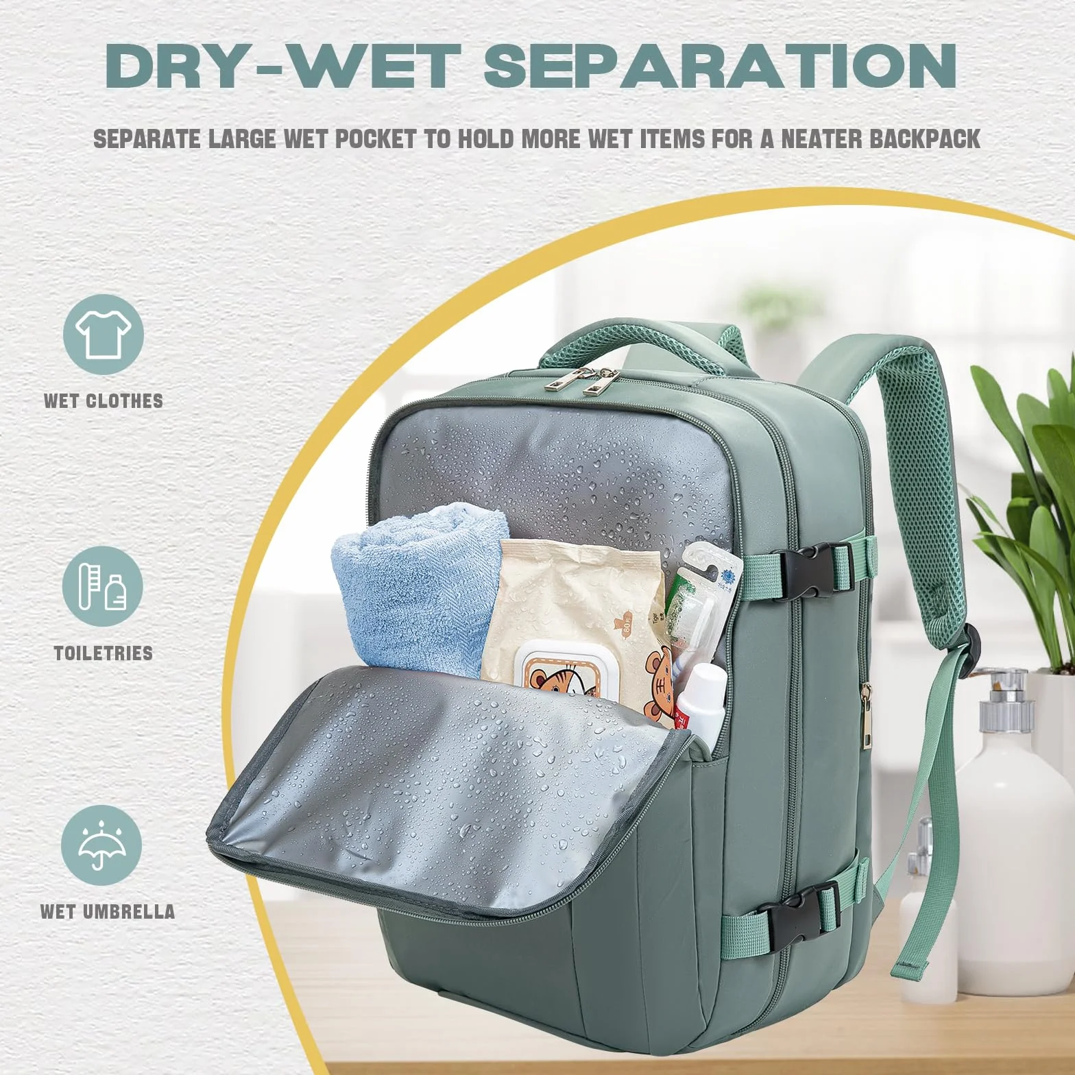 VMIKIV Mochila 40x30x20 Mochila Viaje Cabina Avion 40x20x25 para Ryanair Vueling Wizz Air Equipaje de Mano con Bolsillo Antirrobo Mochila Resistente al Agua con Compartimentos