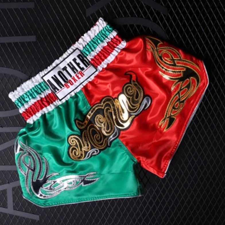 Pantalones cortos de Muay Thai transpirables para niños y adultos con cintura elástica