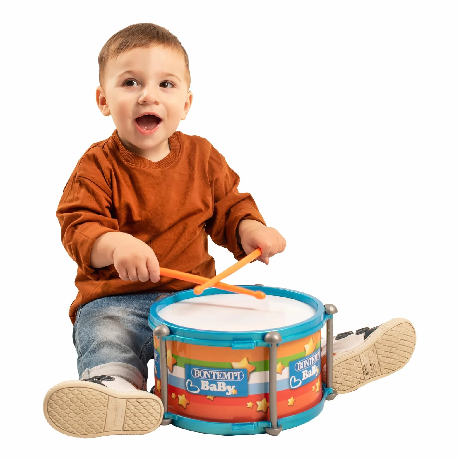 Bontempi | BabyBeat: Tambor de Juguete con Doble Membrana para Pequeños Bateristas, 245x245x135 mm