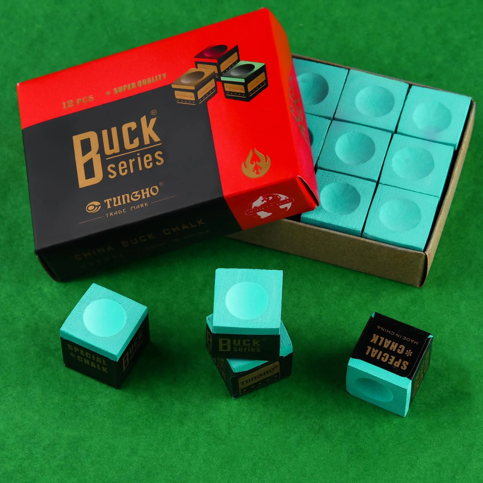 Snooker Chalk 12 Cubes Green Pool Cue Chalk Billiard Chalk